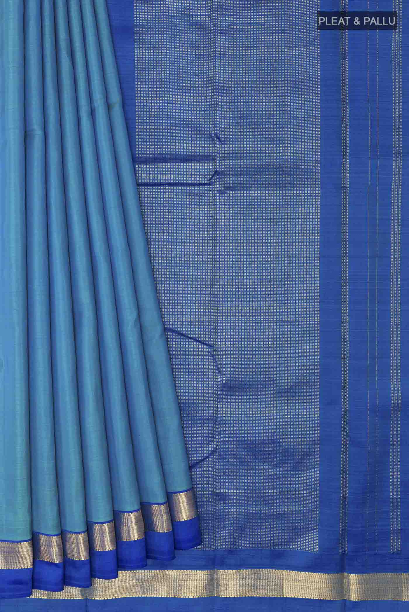 Blue Kanjivaram Silk Saree - Image 4