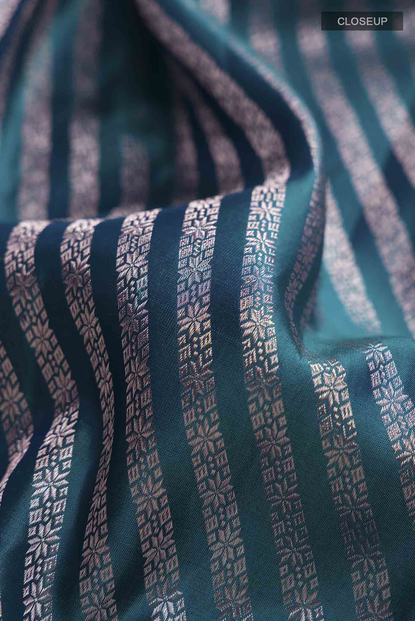 Blue Kanjivaram Silk Saree - Image 2