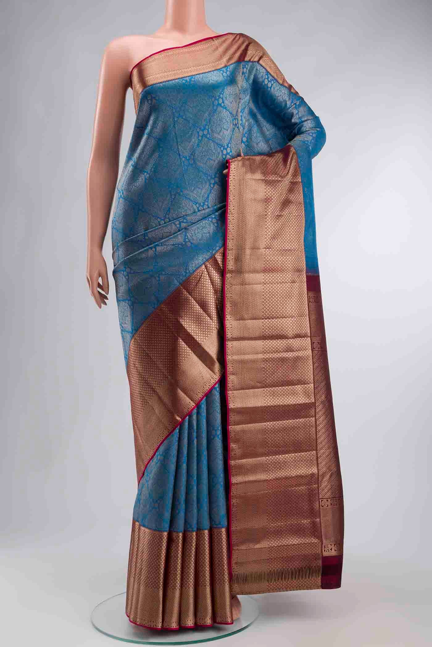 Blue Kanchipuram Silk Saree