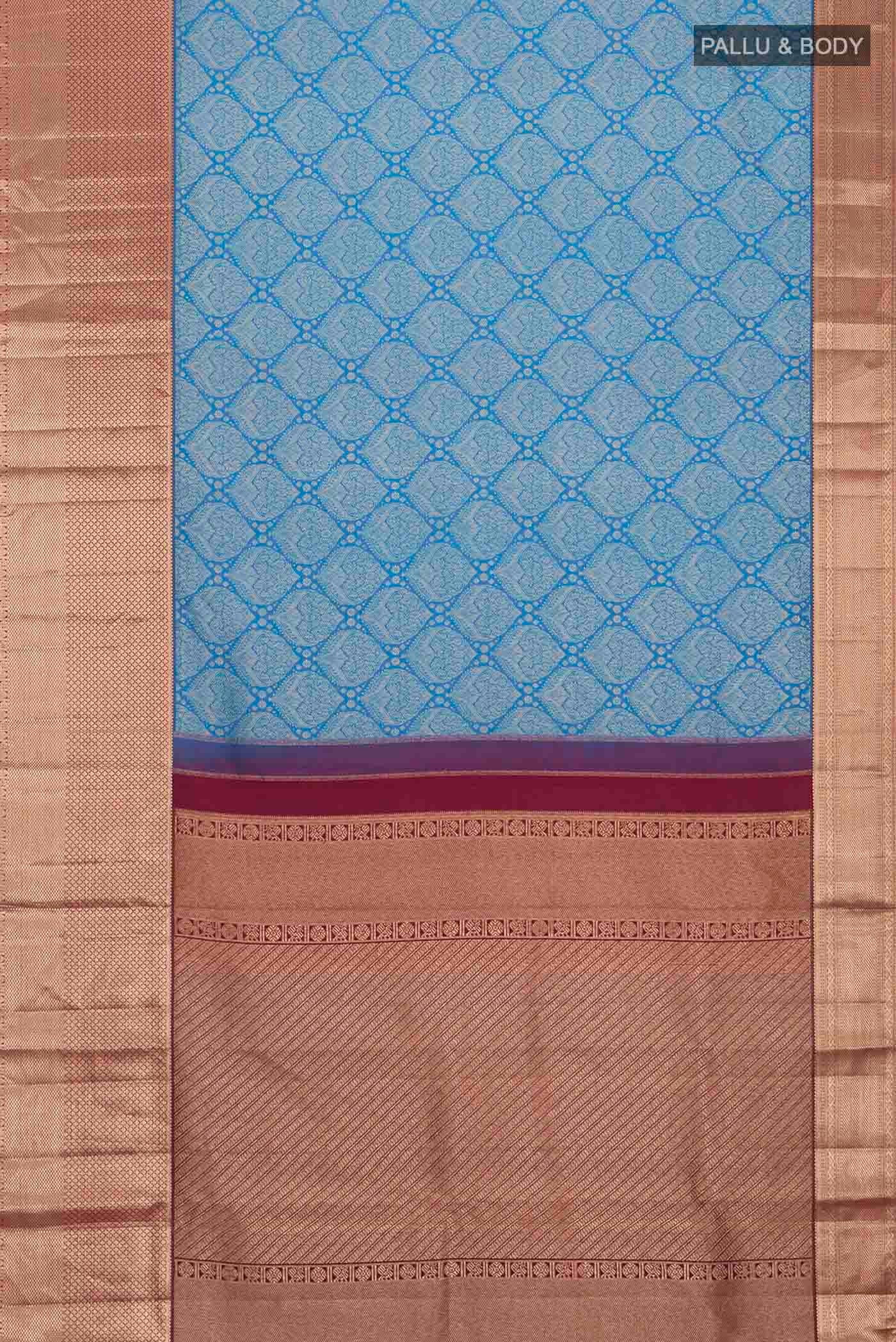 Blue Kanchipuram Silk Saree - Image 6