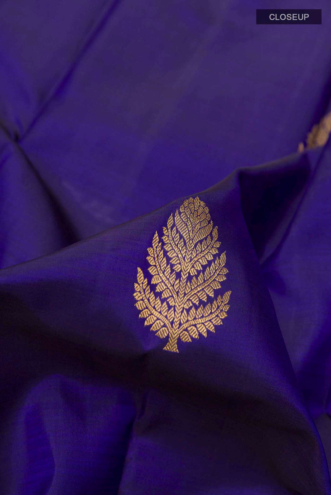 Blue Kanchipuram Silk Saree - Image 2