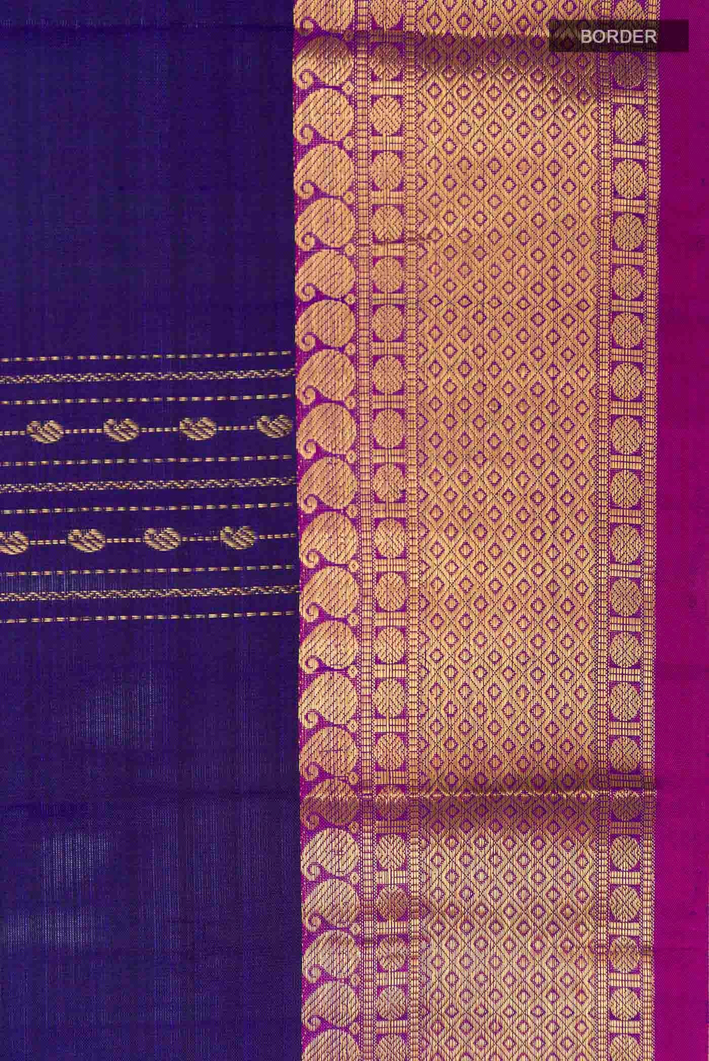 Blue Kanchipuram Silk Saree - Image 3