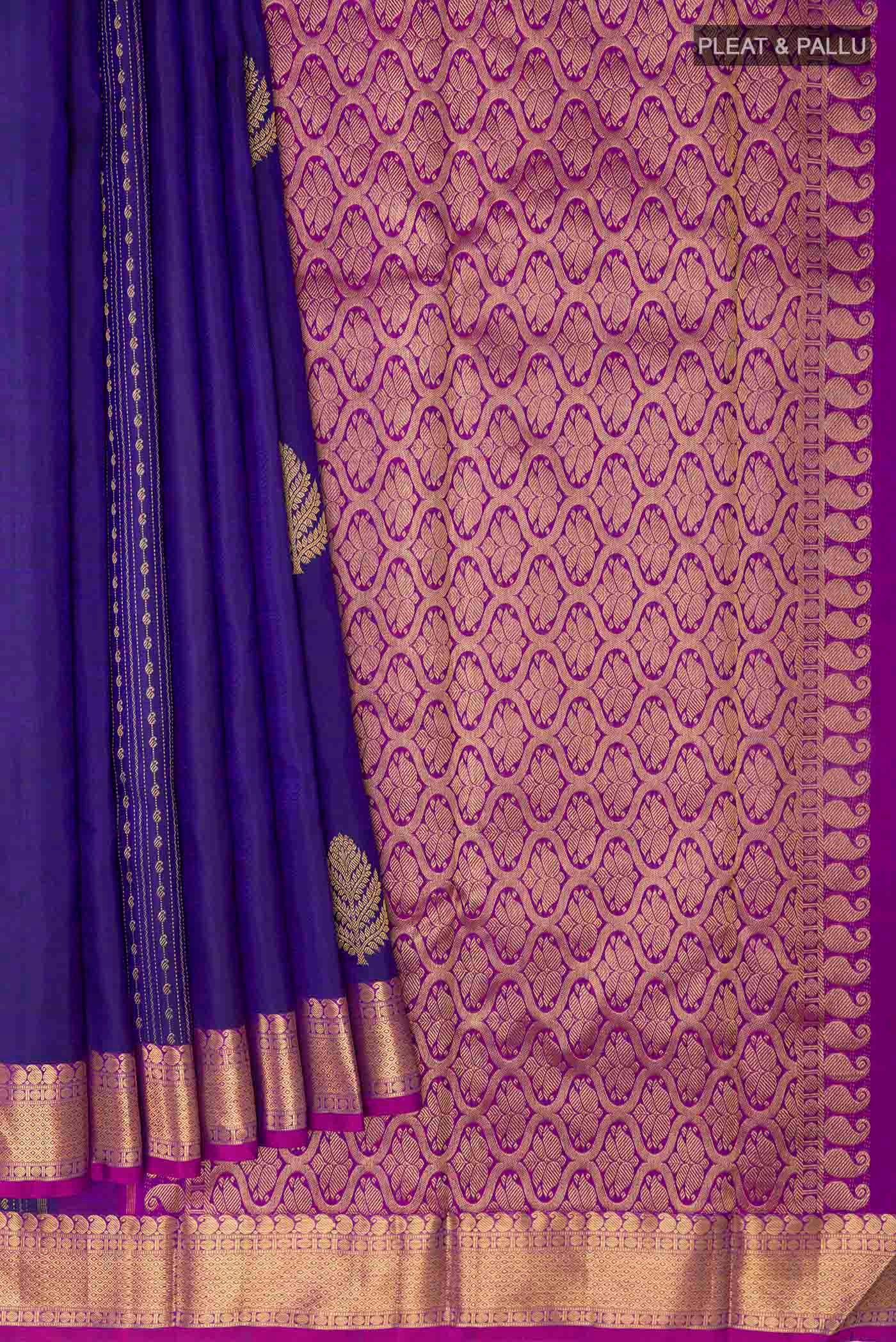 Blue Kanchipuram Silk Saree - Image 4