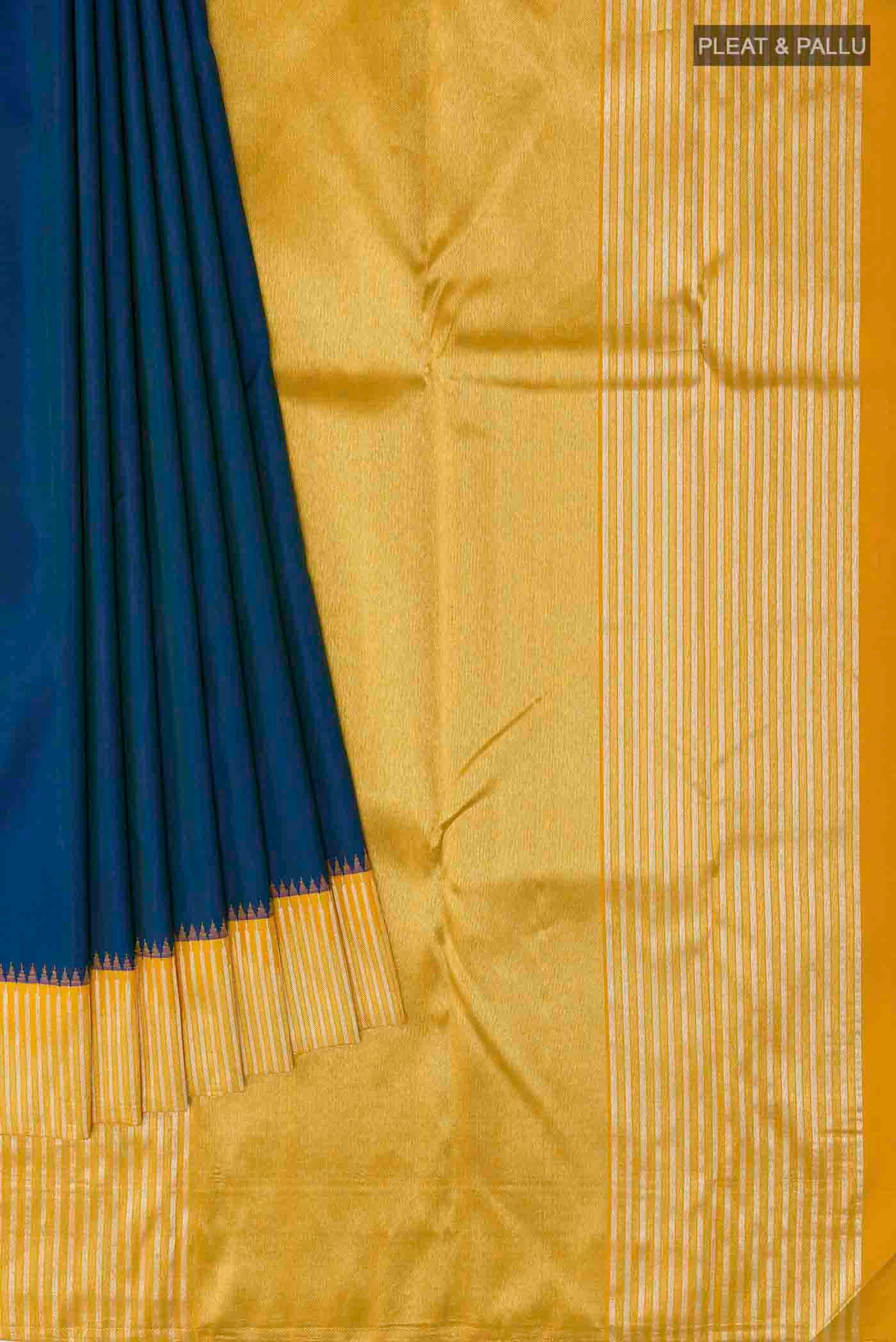 Blue Kanchipuram Silk Saree - Image 4