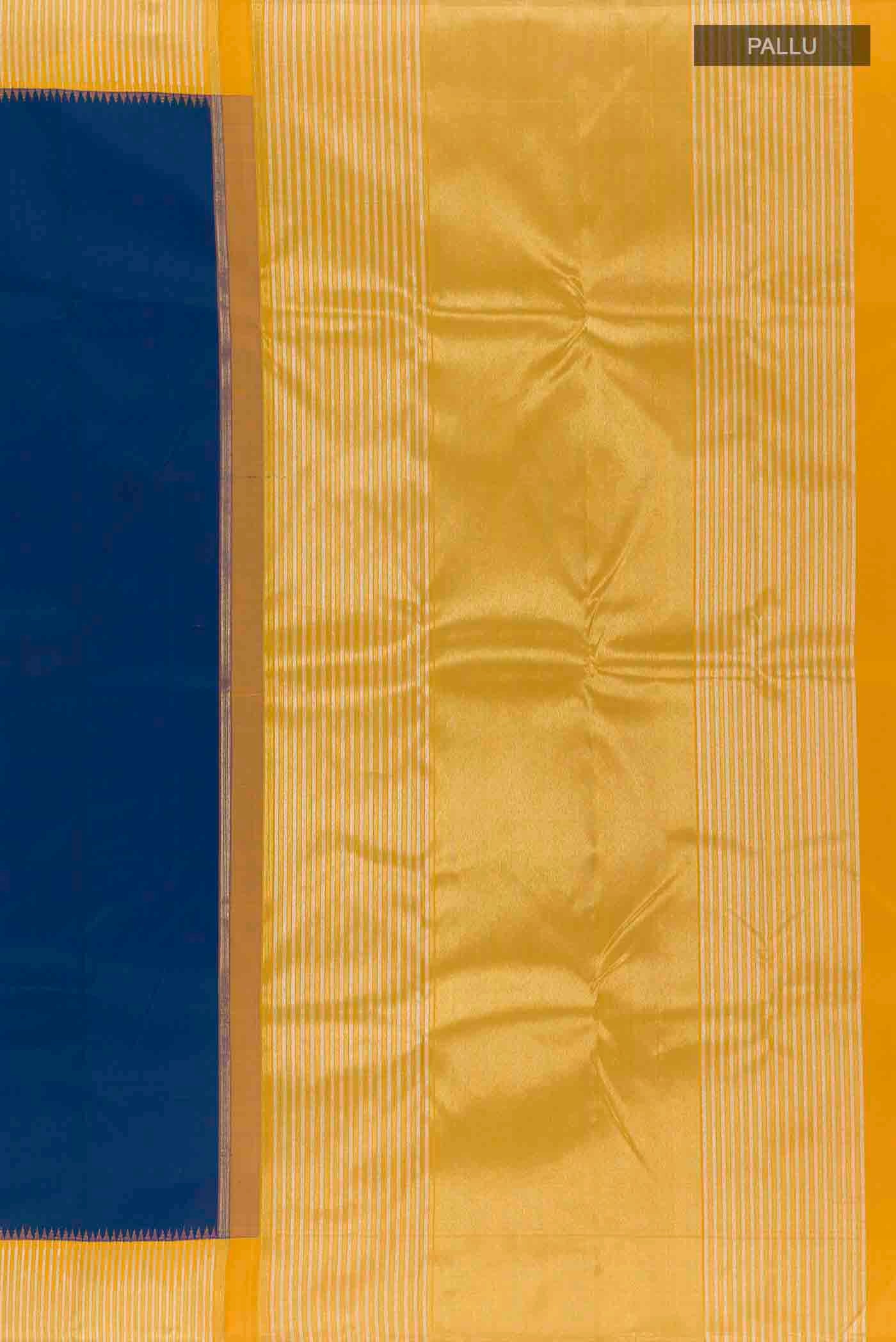 Blue Kanchipuram Silk Saree - Image 7