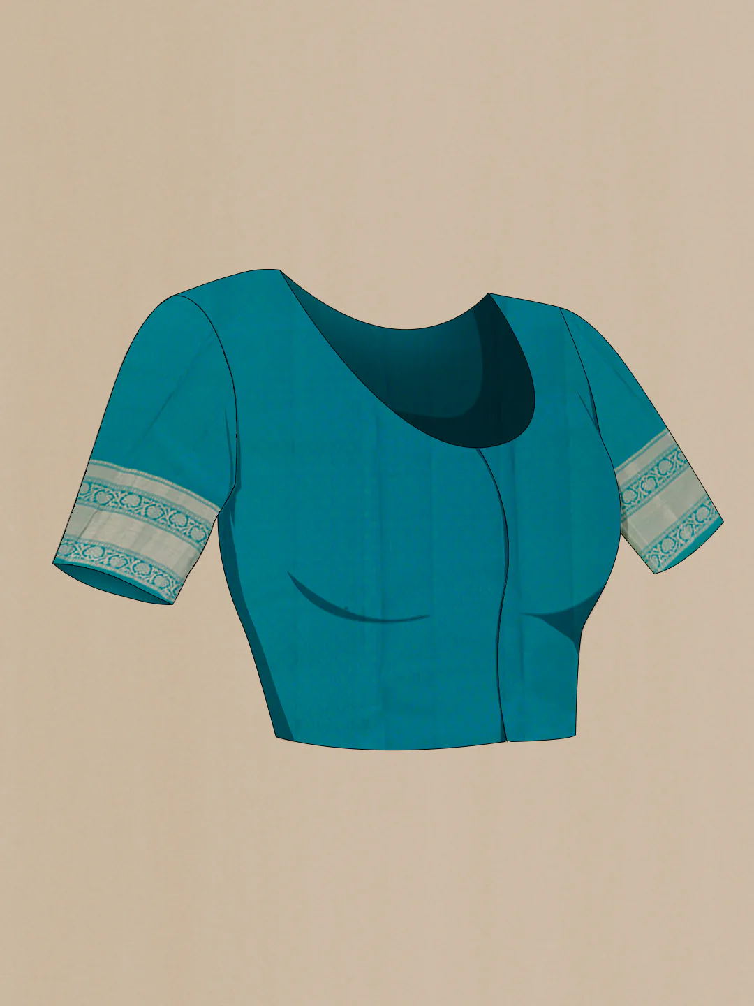 Blue Kanchipuram Silk Saree - Image 2
