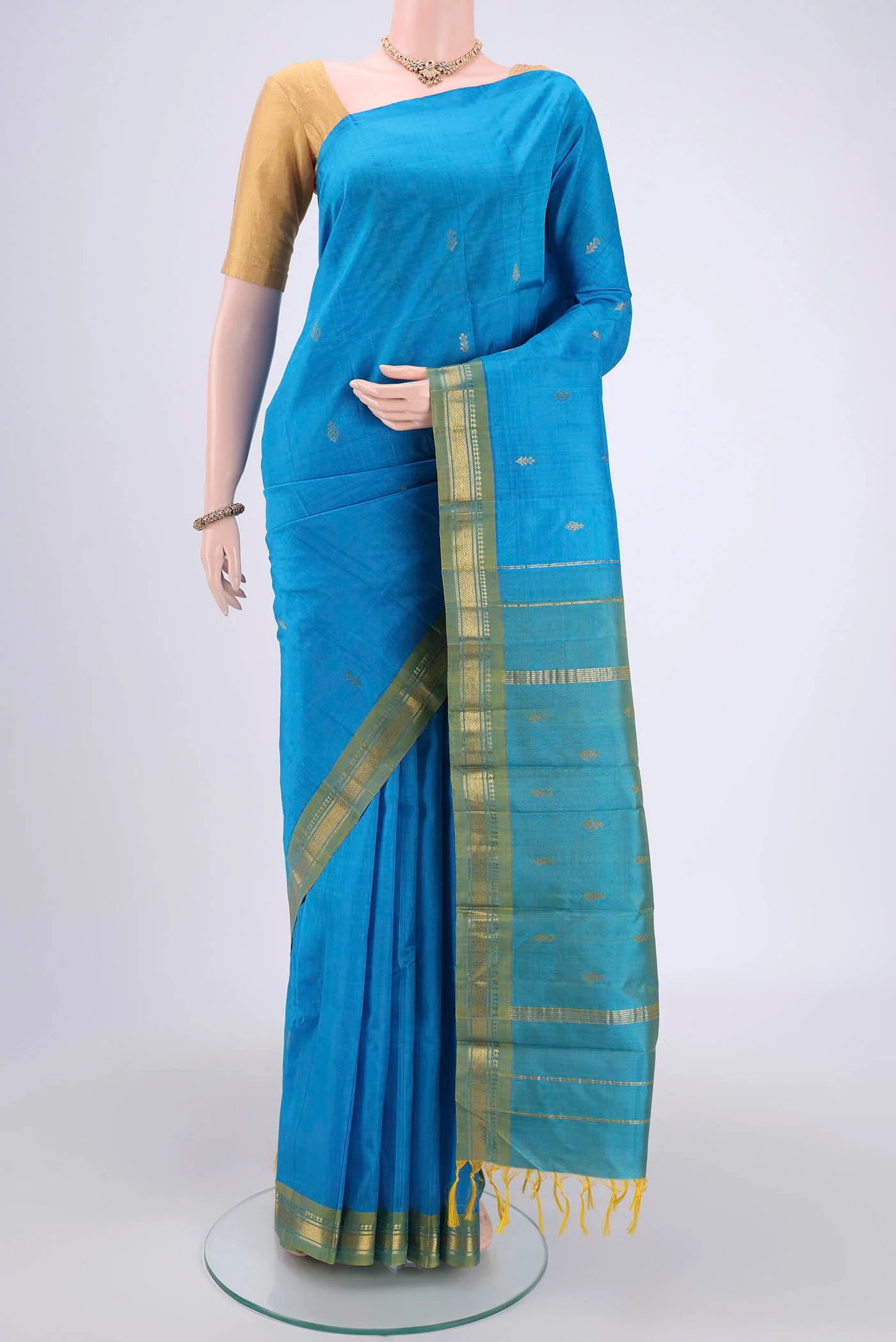 Blue Kanchipuram Silk Saree