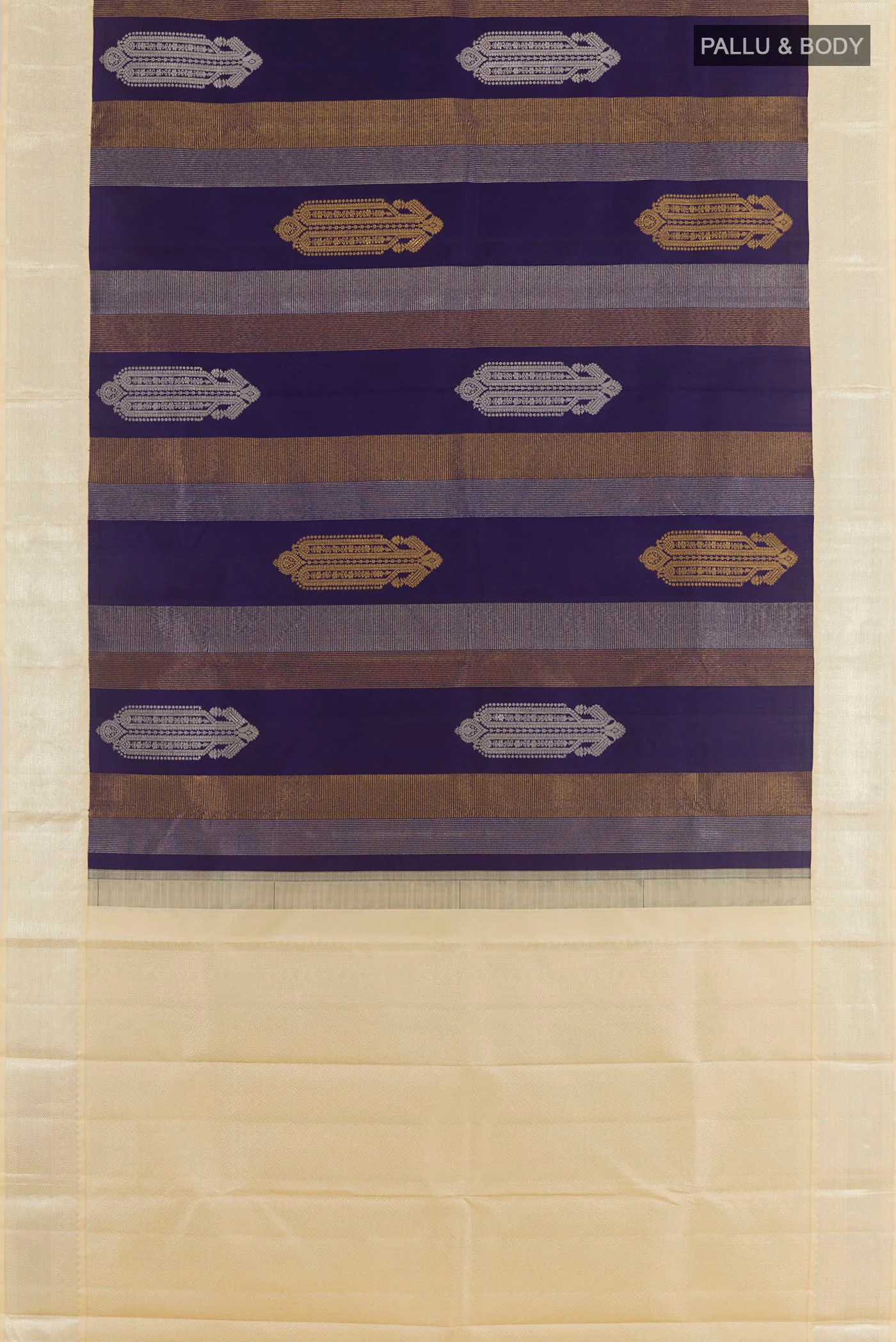 Navy Blue Kanchipuram Silk Saree - Image 5