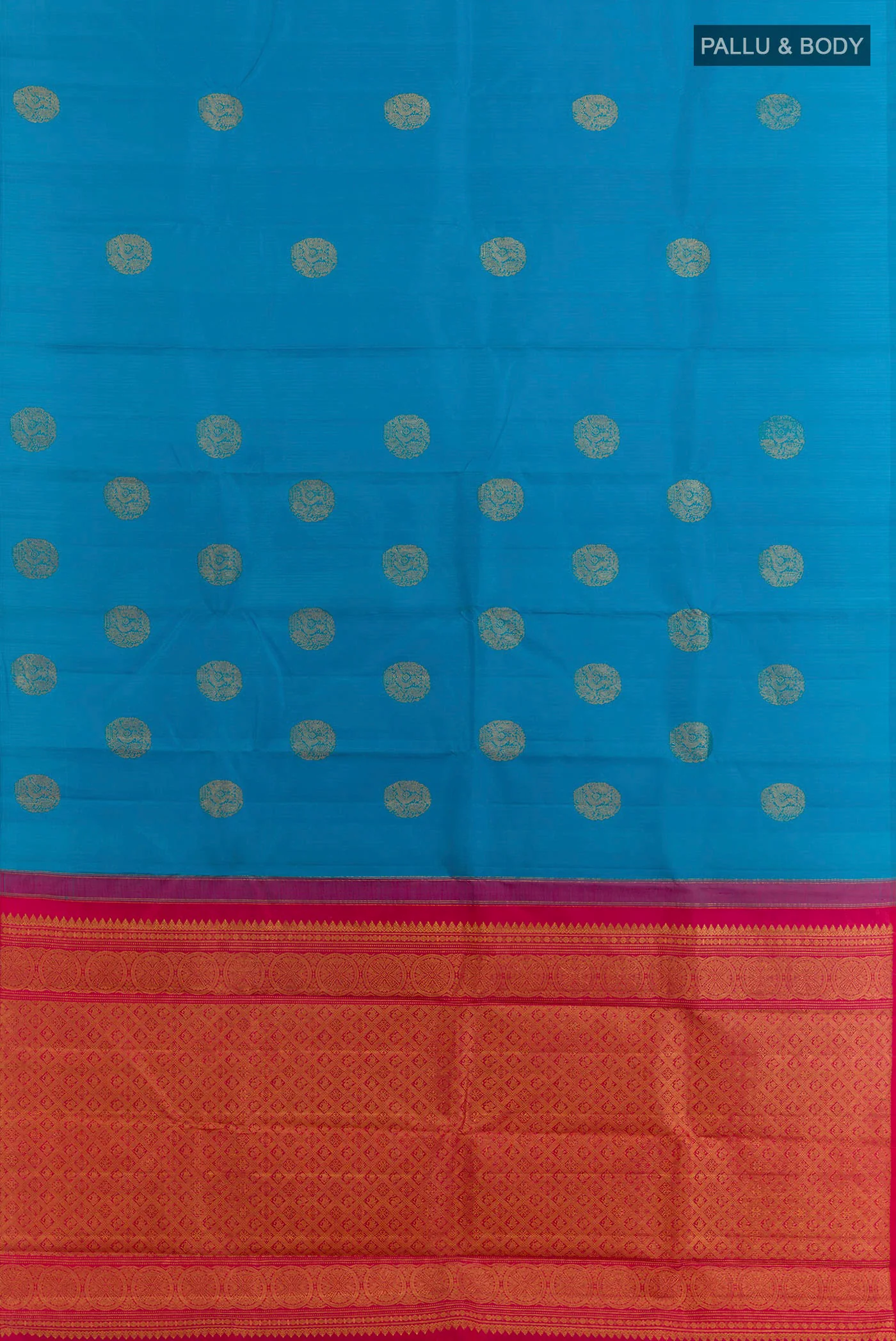 Blue Kanchipuram Silk Saree - Image 3