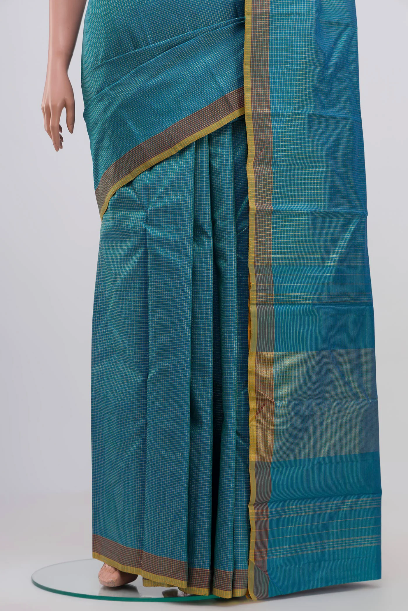 Blue Kanchipuram Silk Saree - Image 3
