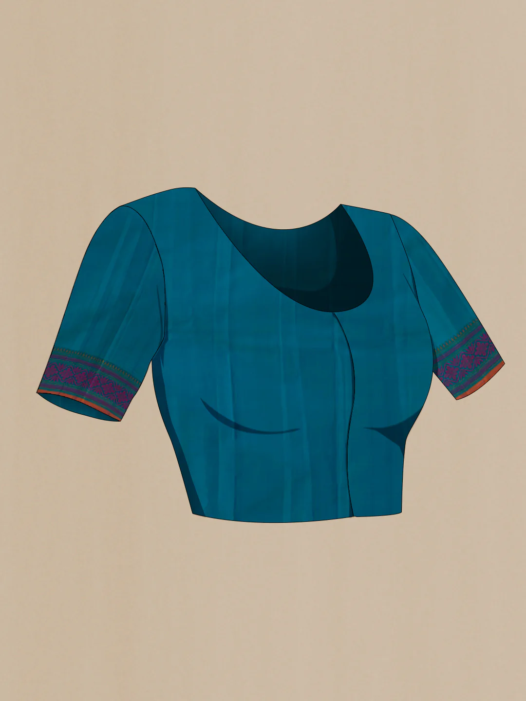 Blue Kanchipuram Silk Saree - Image 2