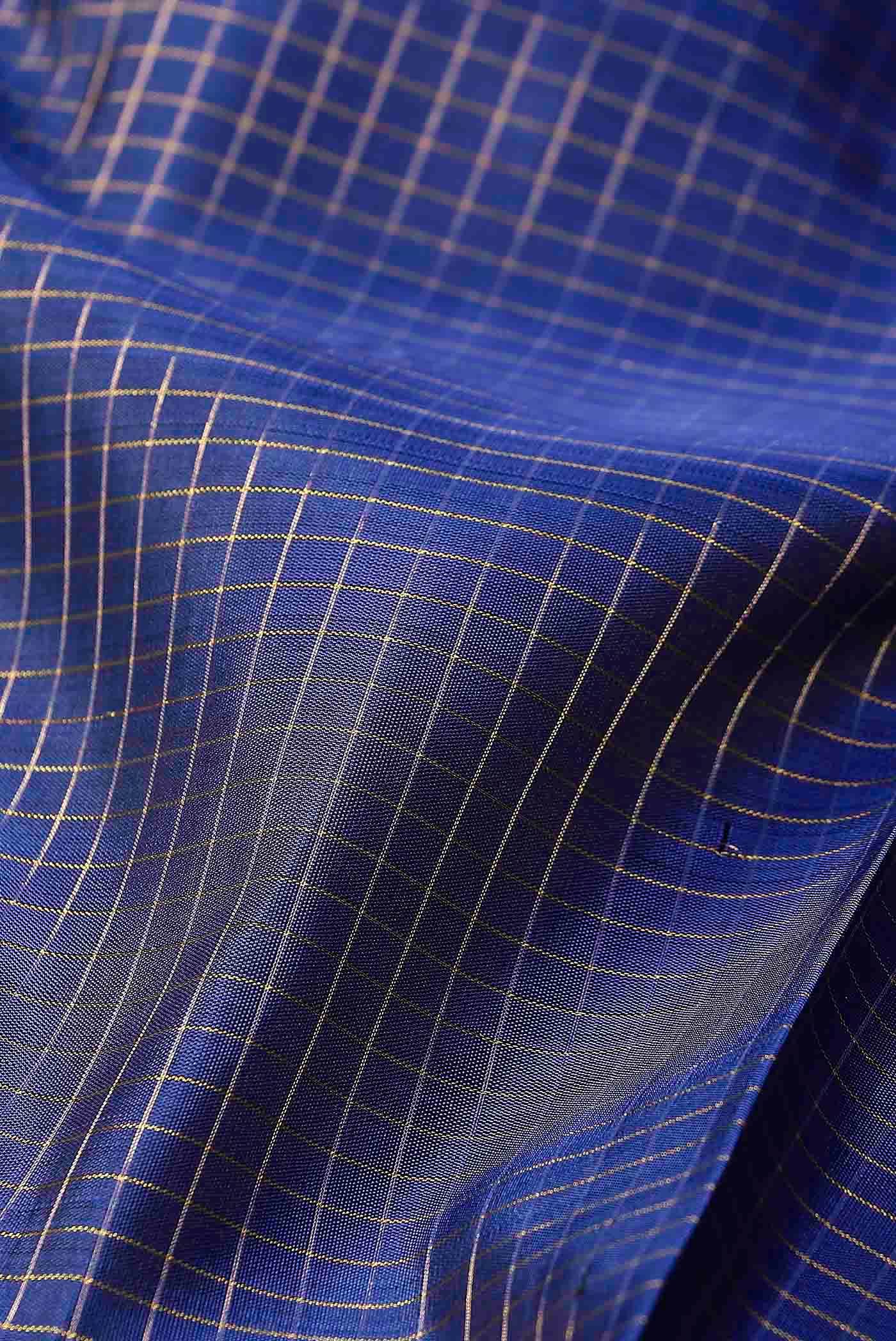 Blue Kanchipuram Silk Saree - Image 3