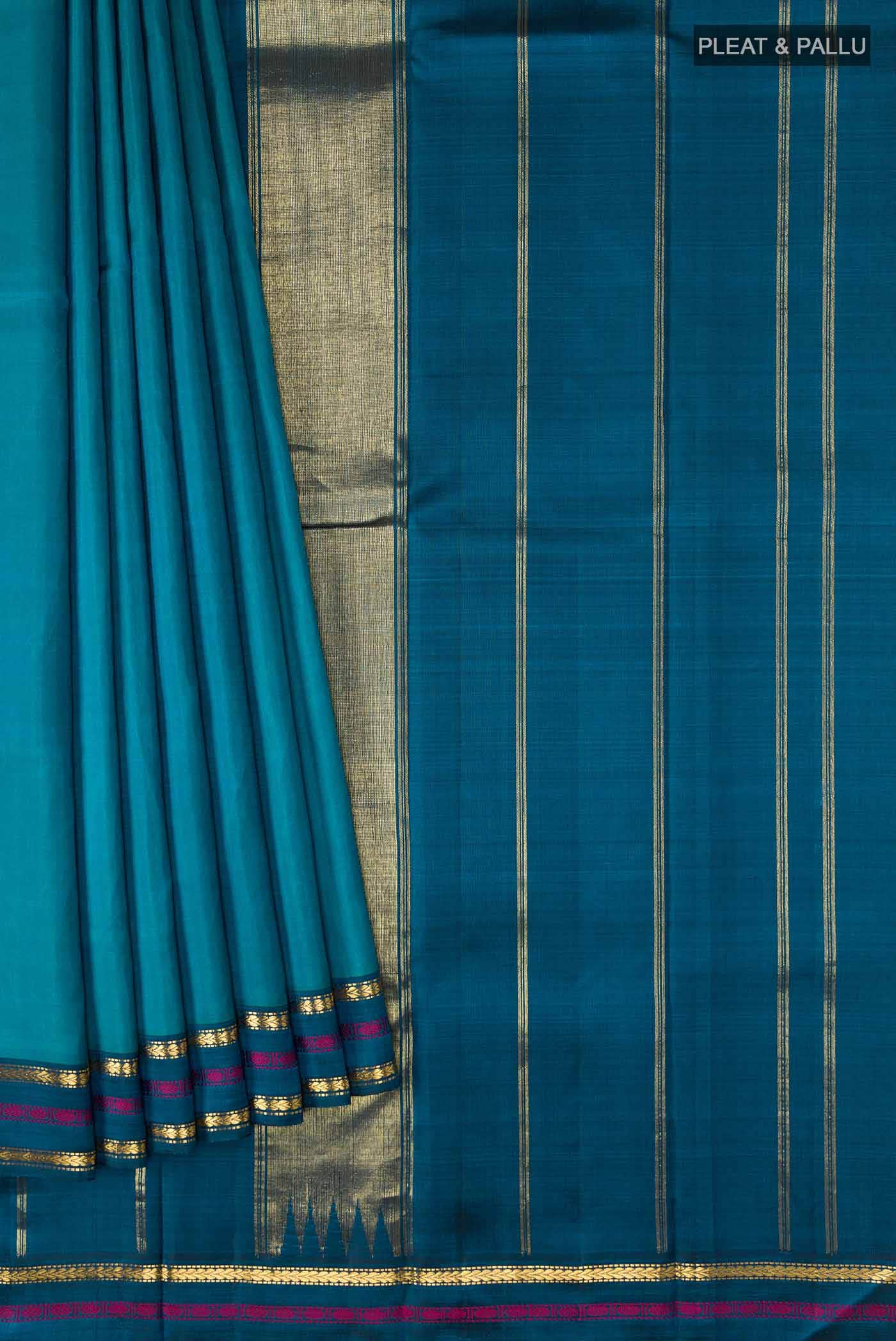 Blue Kanjivaram Silk Saree - Image 2