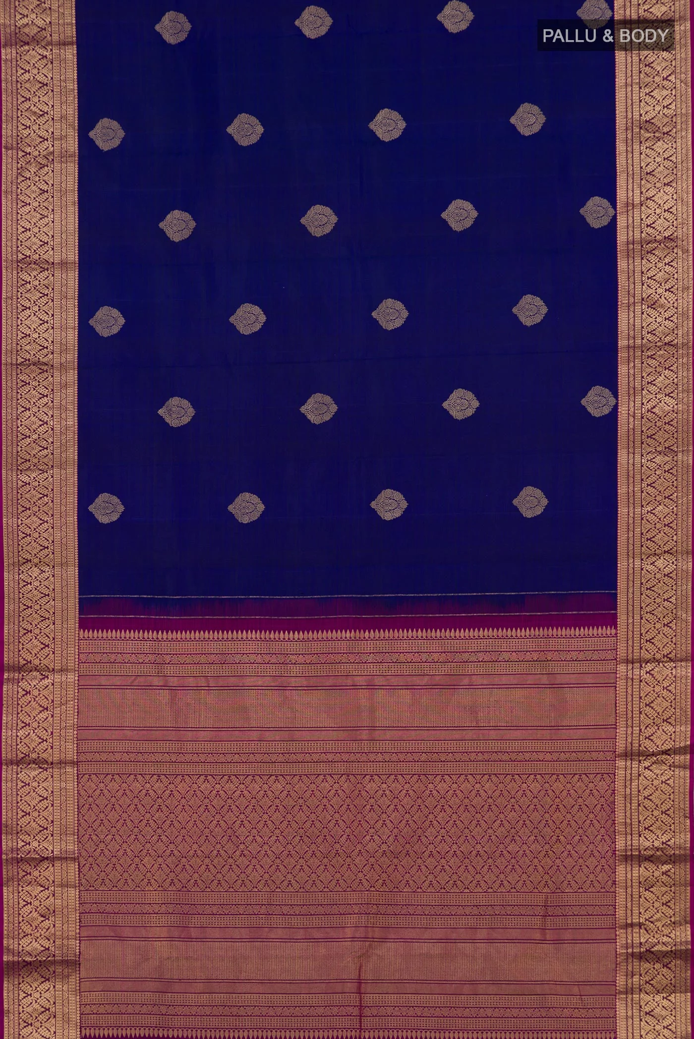 Blue Kanchipuram Silk Saree - Image 5