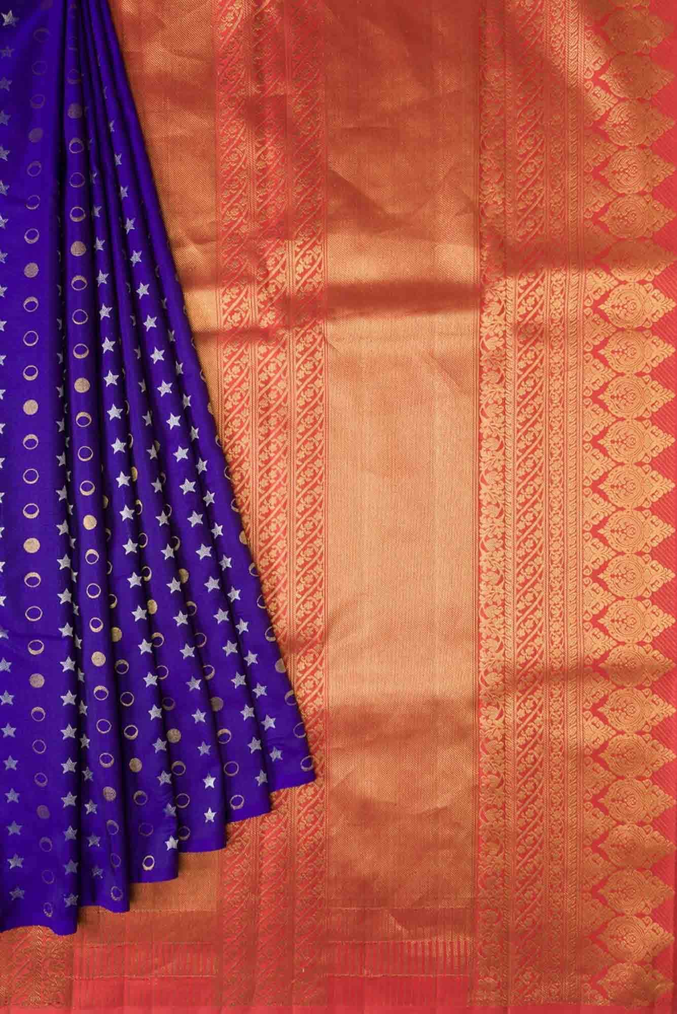 Dakshinayana-Blue Kanchipuram Silk Saree - Image 4