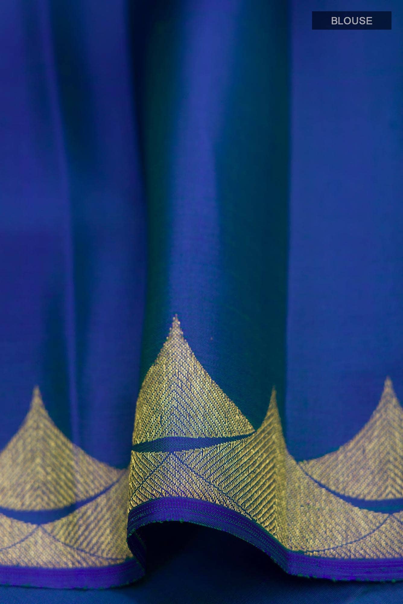 Blue Kanchipuram Silk Saree - Image 6