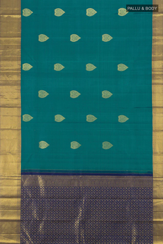 Blue Kanchipuram Silk Saree - Image 5