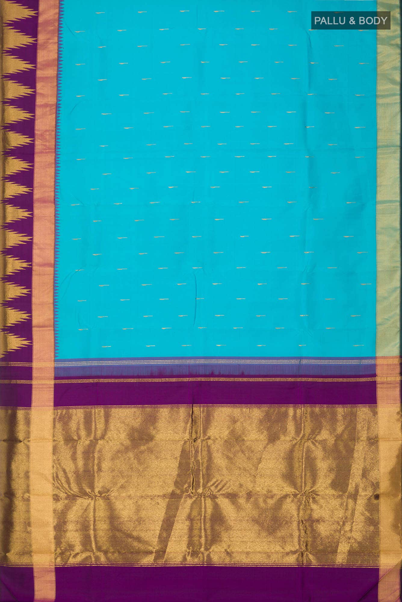Blue Kanchipuram Silk Saree - Image 4