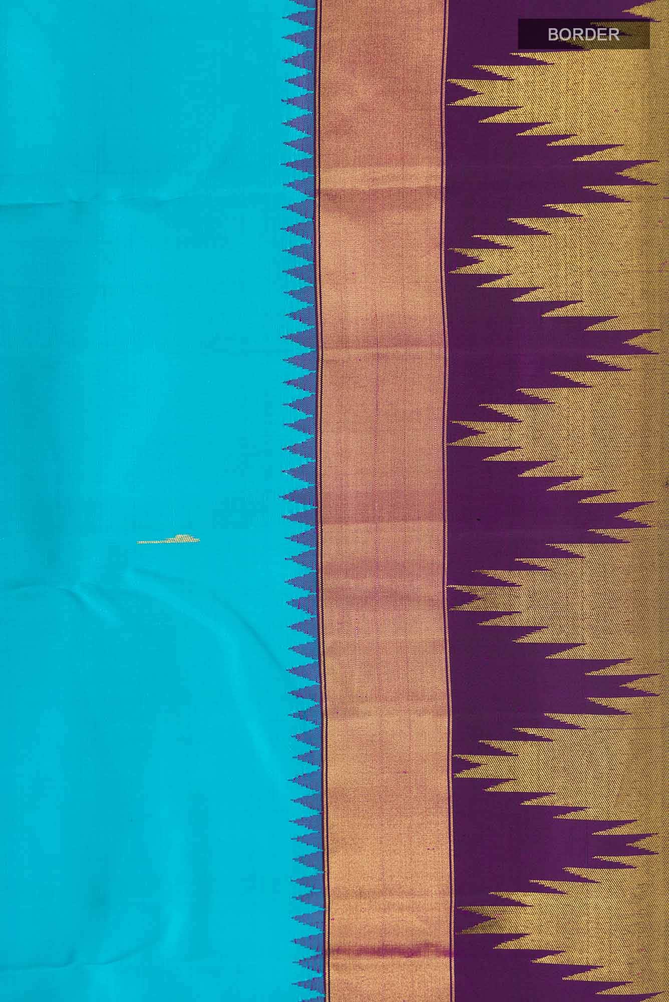 Blue Kanchipuram Silk Saree - Image 6