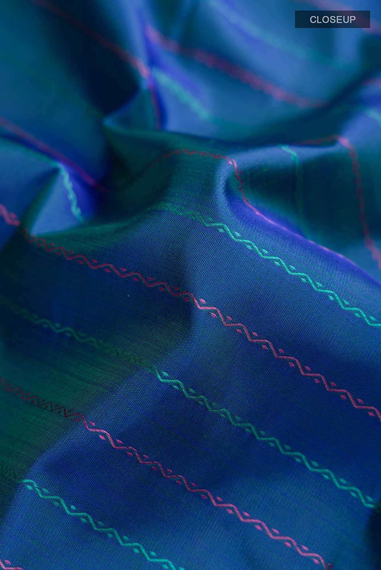 Blue Kanjivaram Silk Saree - Image 3