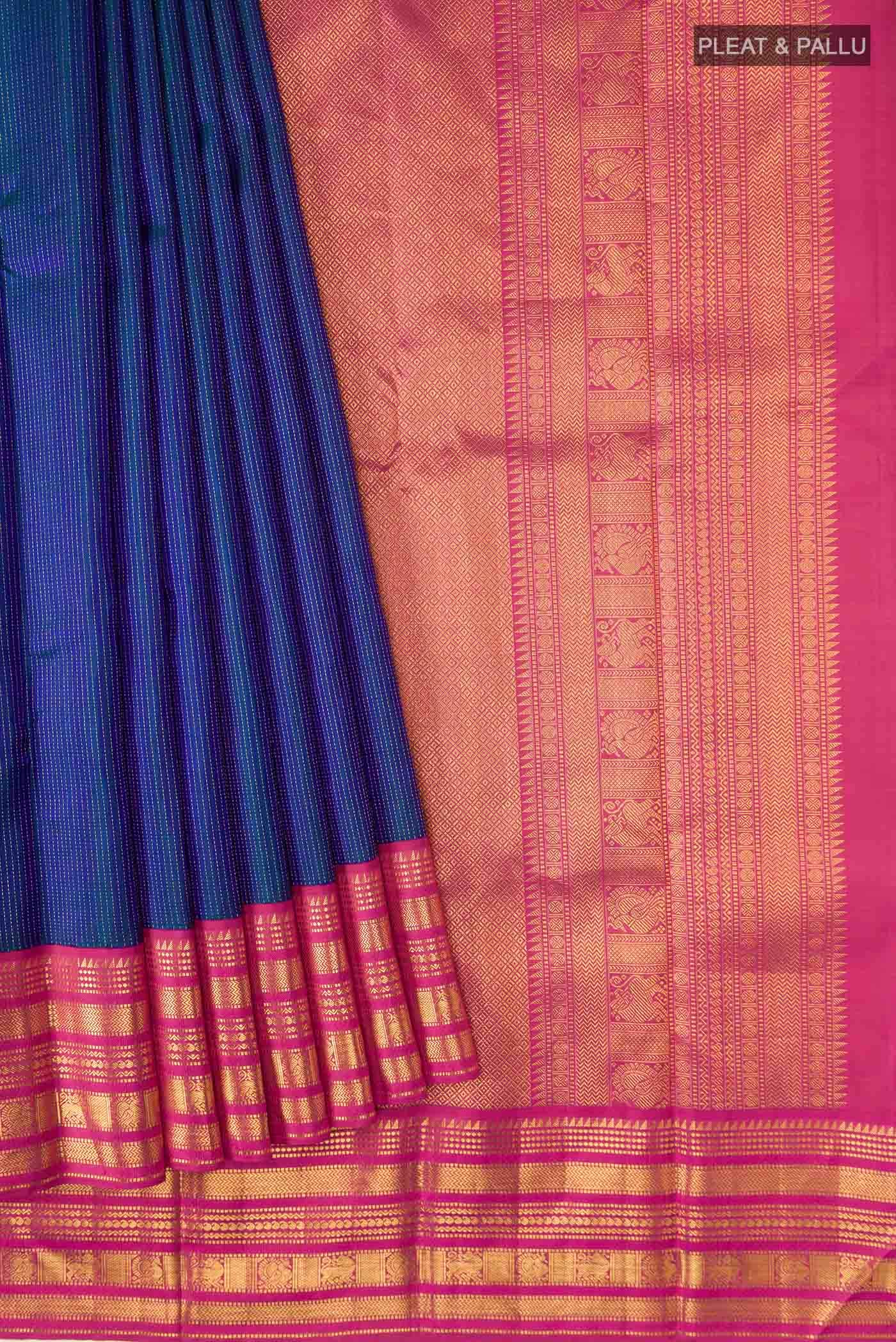 Blue Kanjivaram Silk Saree - Image 2