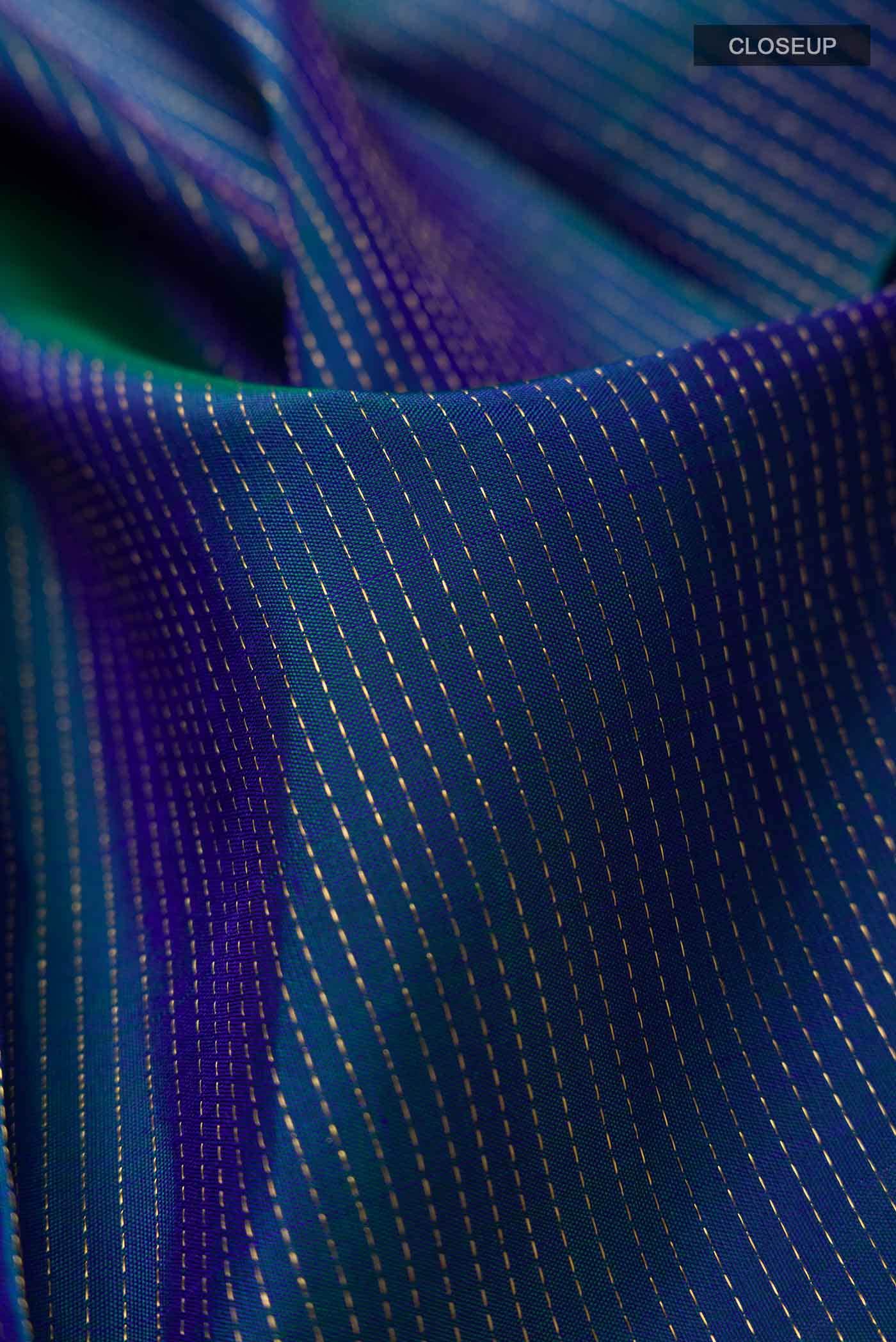 Blue Kanjivaram Silk Saree - Image 3