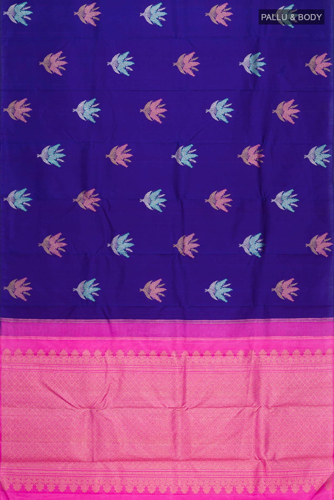 Blue Kanjivaram Silk Saree - Image 4