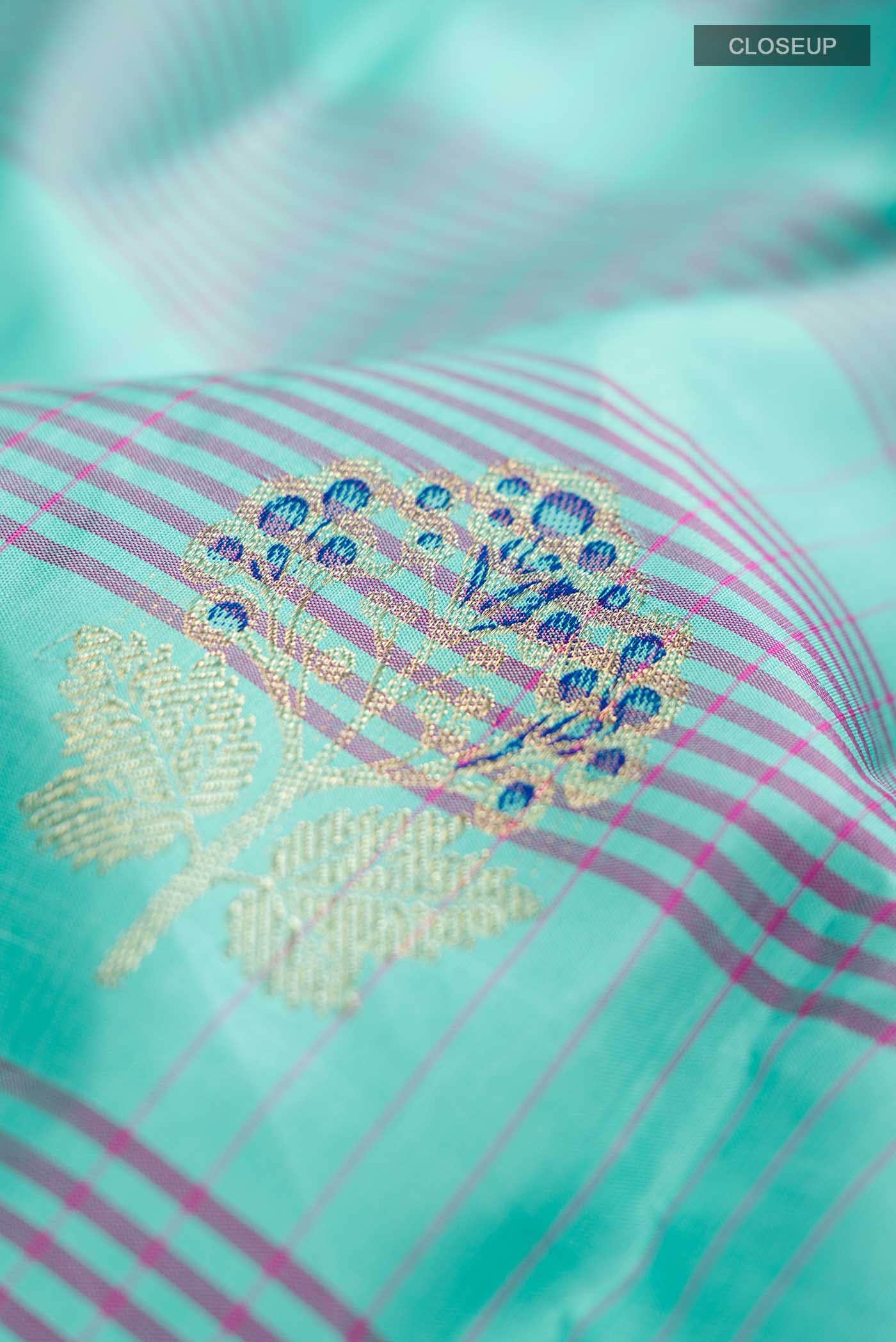 Blue Kanjivaram Silk Saree - Image 3
