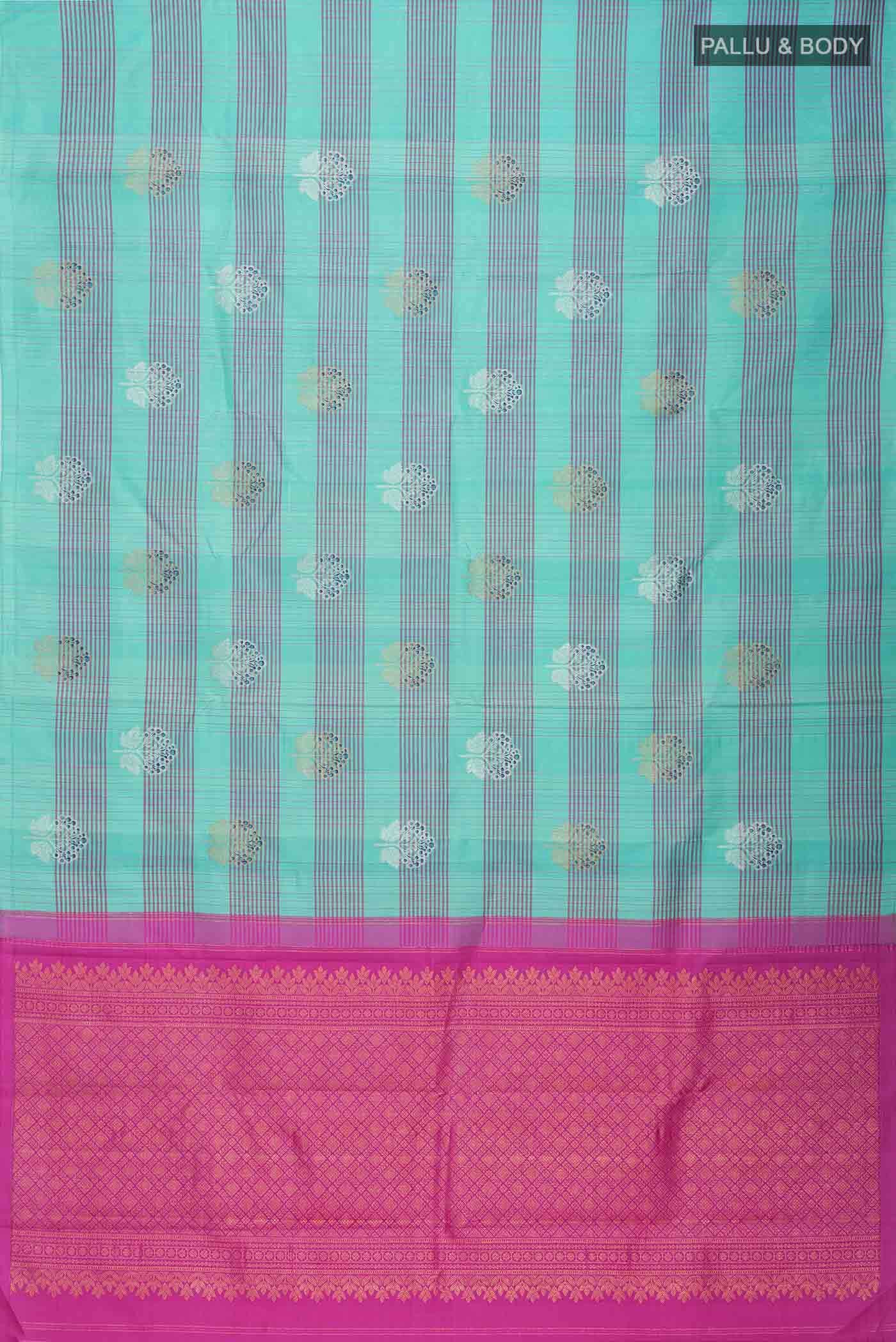 Blue Kanjivaram Silk Saree - Image 4