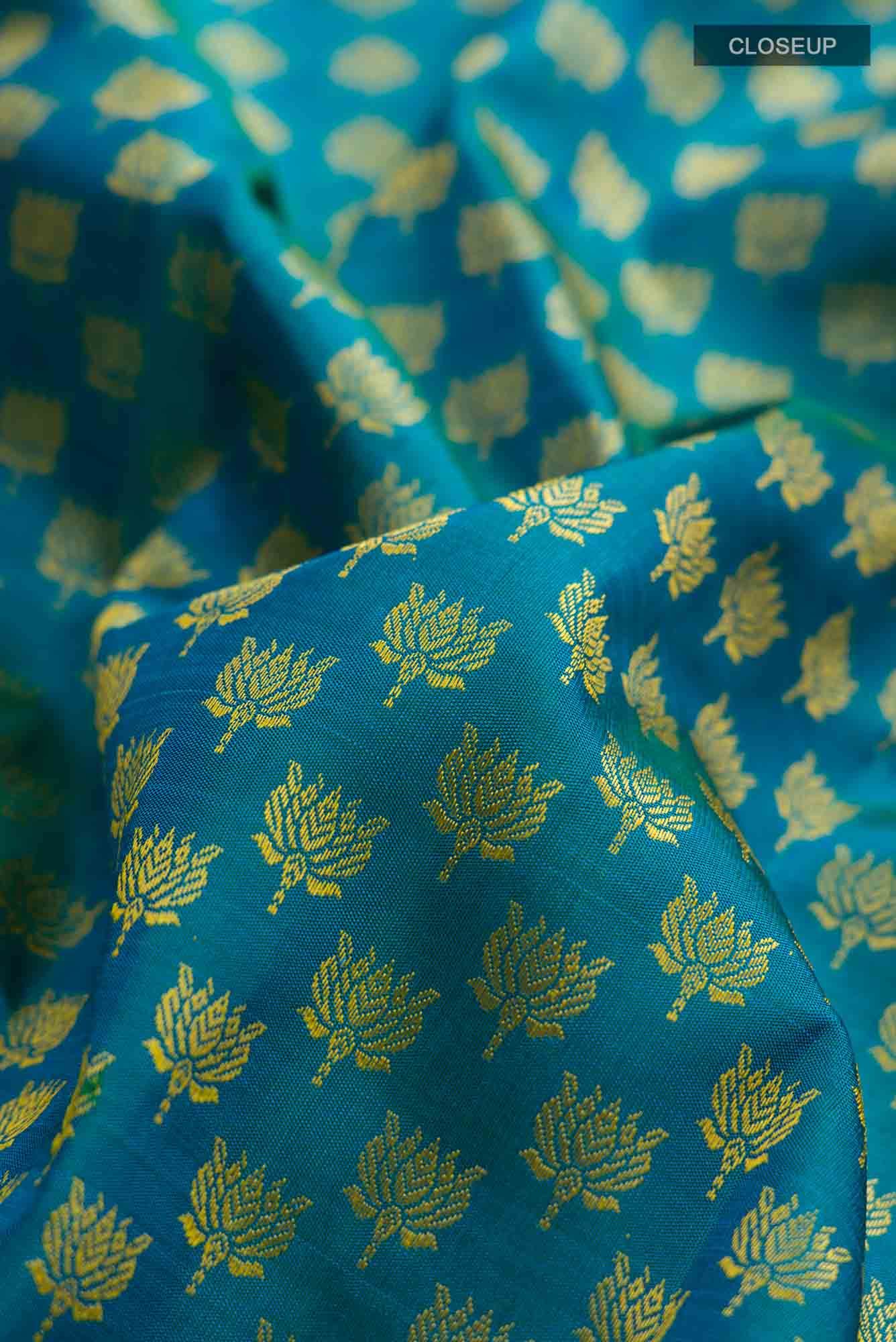 Blue Kanjivaram Silk Saree - Image 3