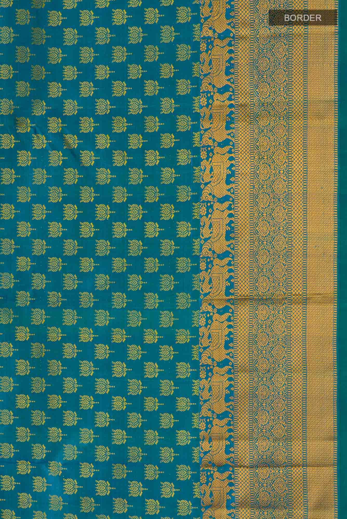 Blue Kanjivaram Silk Saree - Image 5