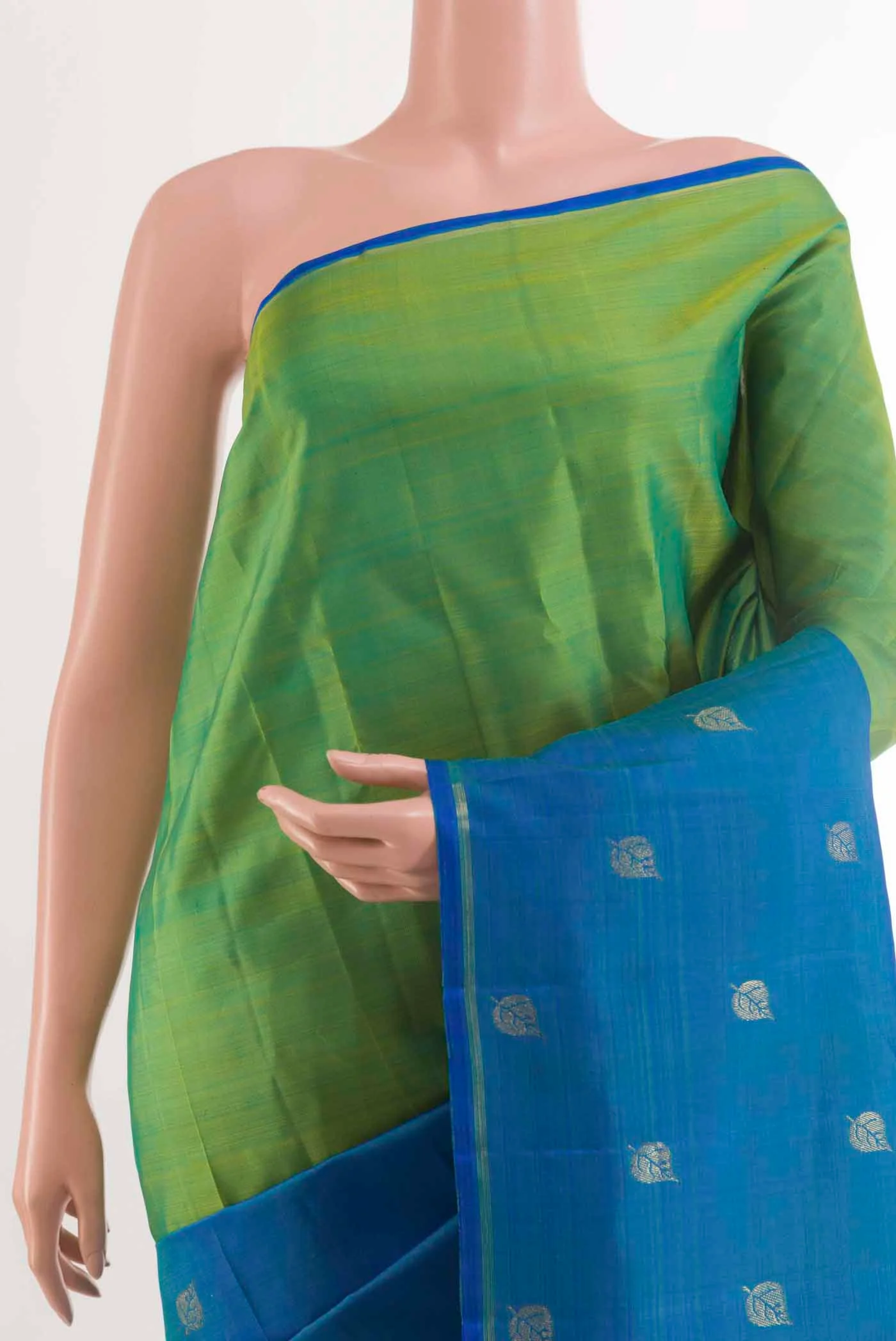Pure Silk Pure Zari Multi Color Kanjivaram Saree - Image 2