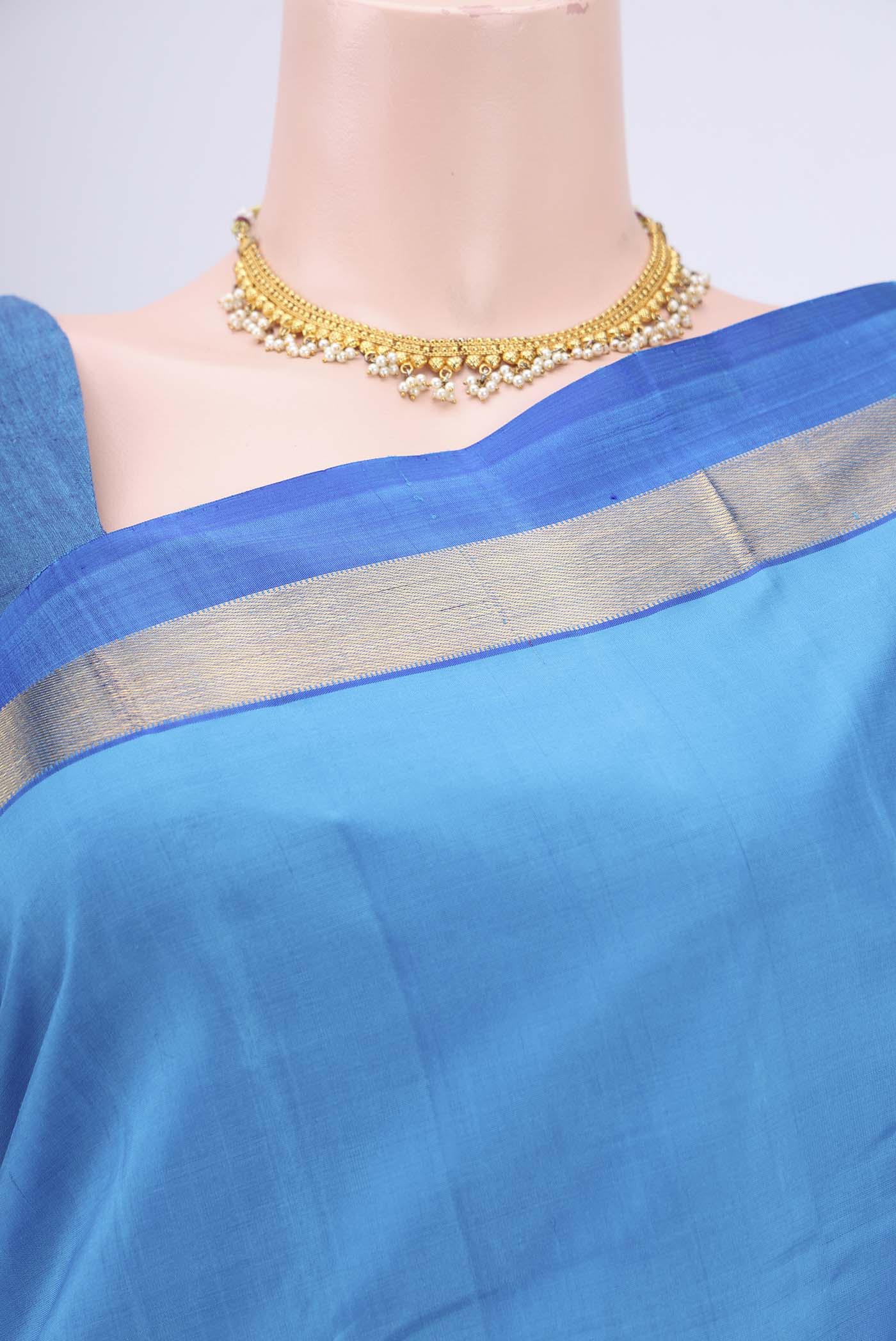 Blue Kanjivaram Silk Saree - Image 2