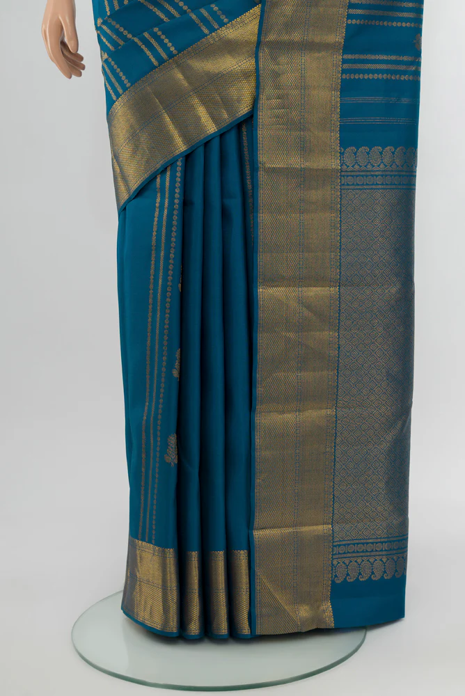 Blue Kanjivaram Silk Saree - Image 3