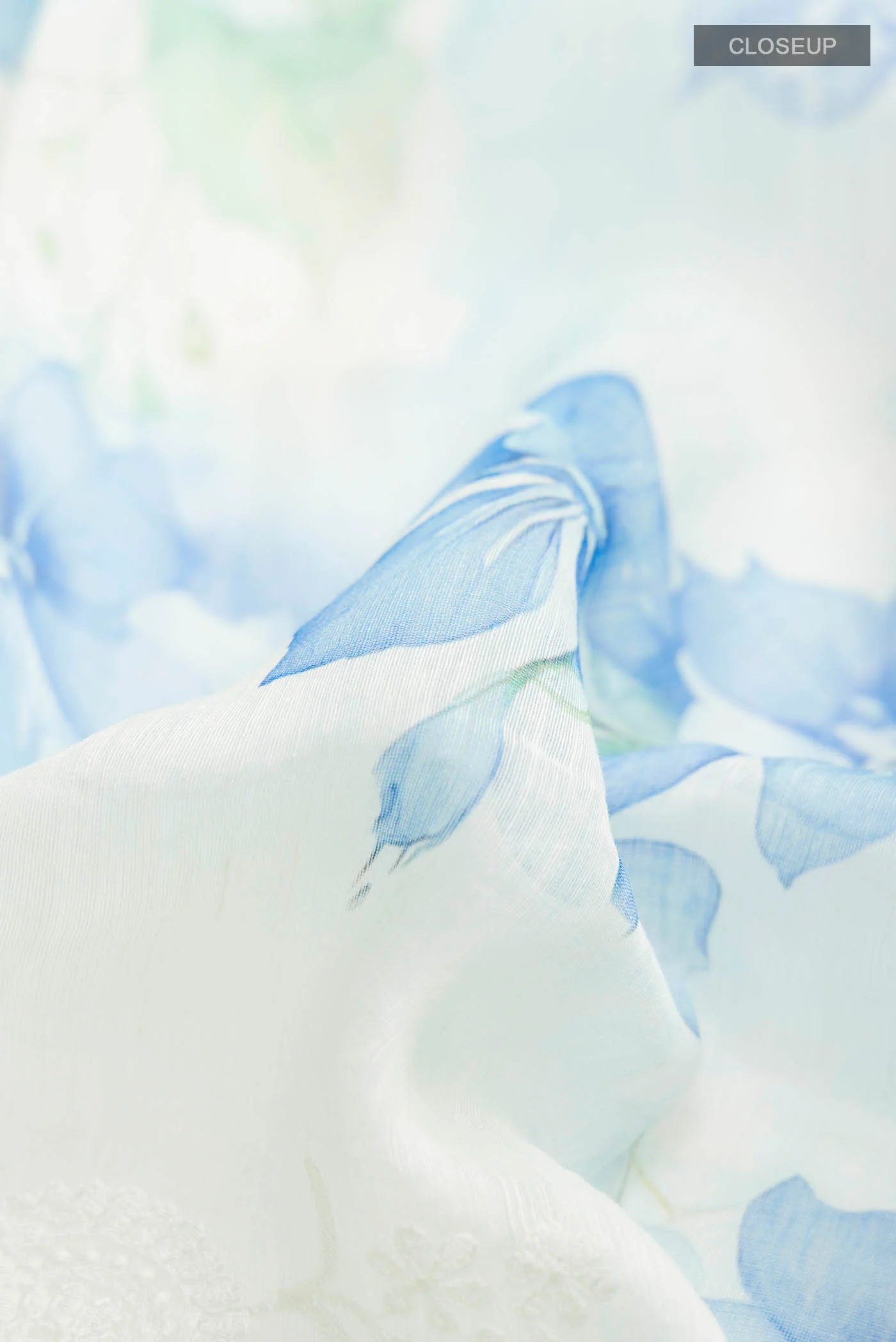 Blue Linen Cotton Saree - Image 2