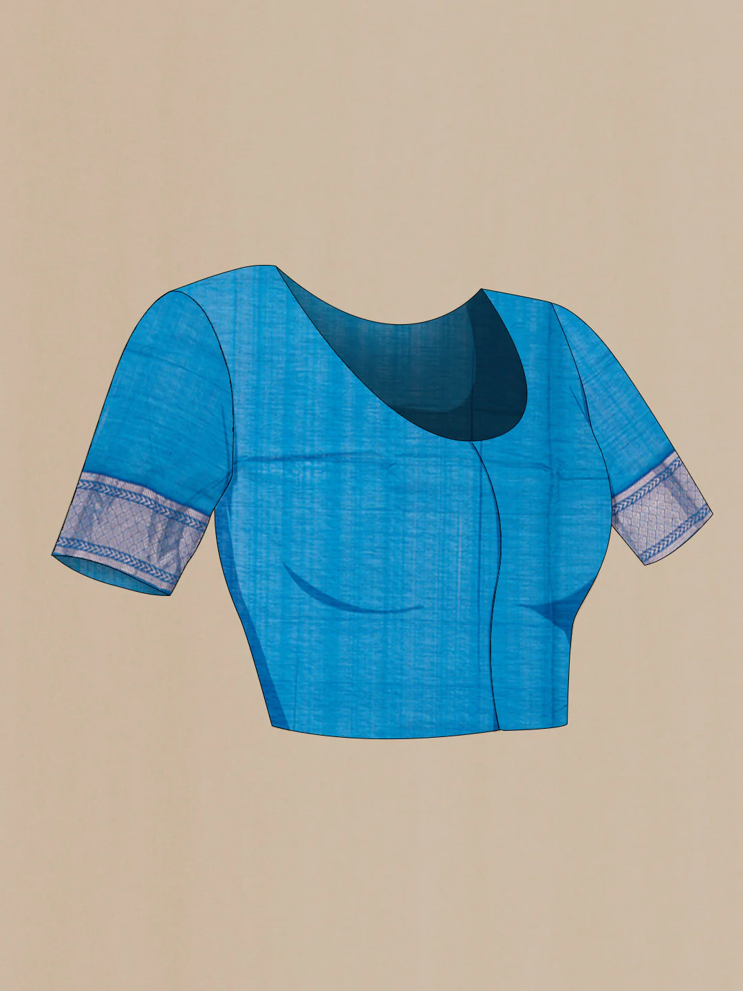 Blue Mangalagiri Cotton Saree - Image 2
