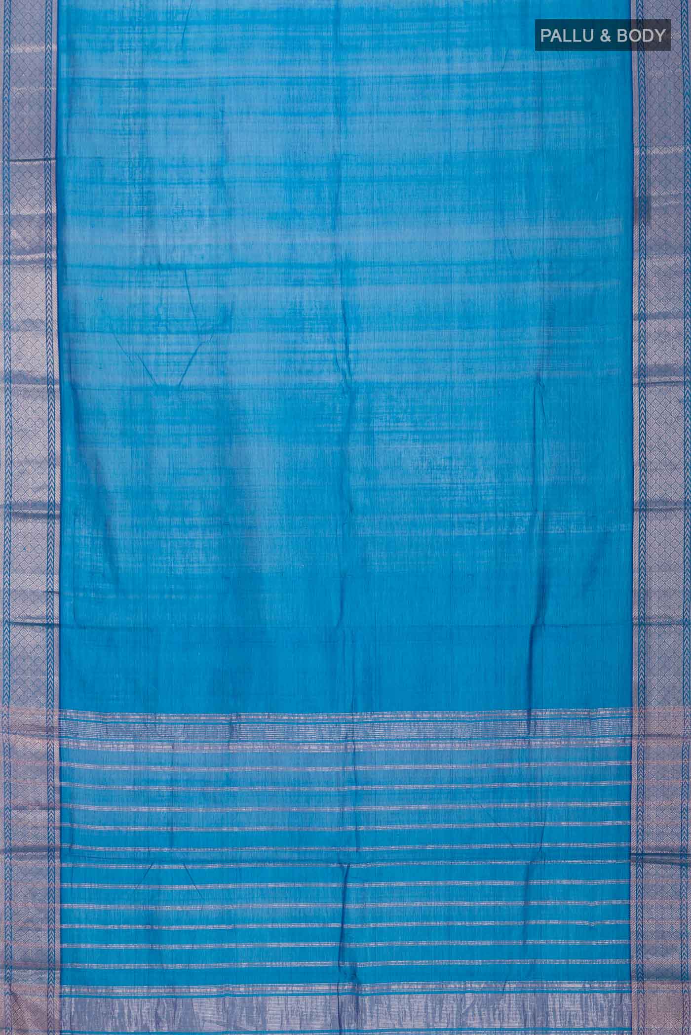 Blue Mangalagiri Cotton Saree - Image 3