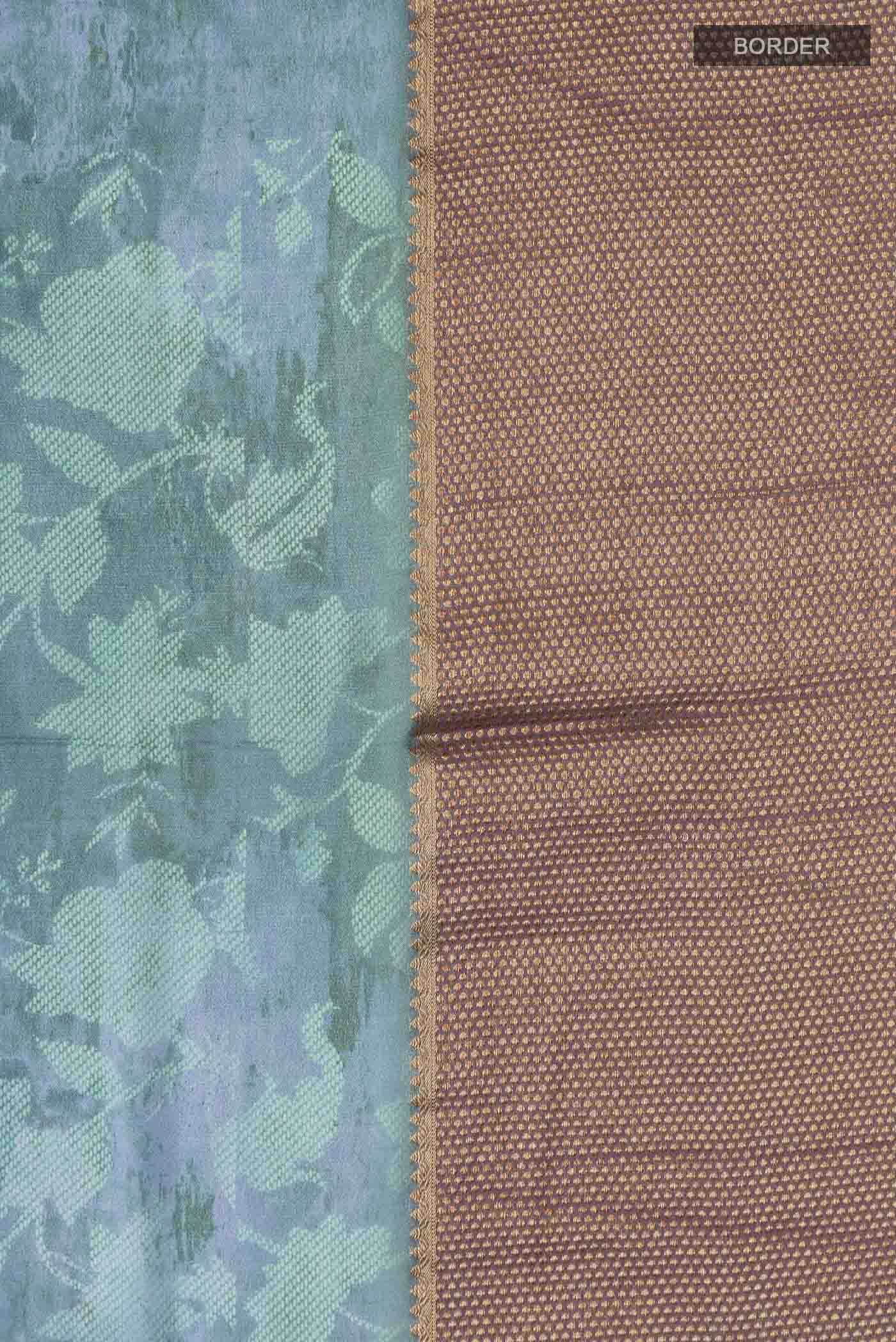 Blue Mysore Crepe Saree - Image 3