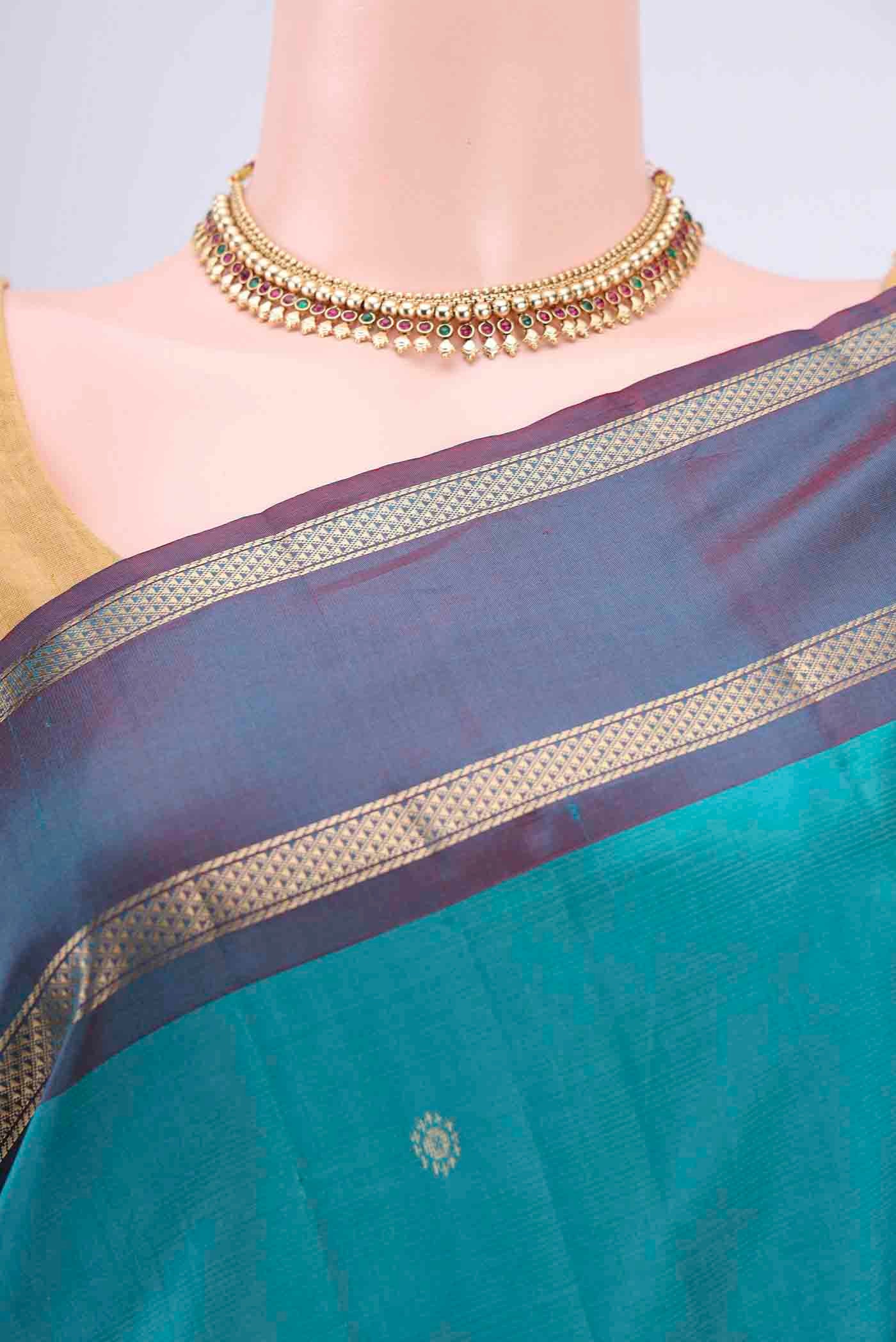 Blue Kanjivaram Silk Saree - Image 2