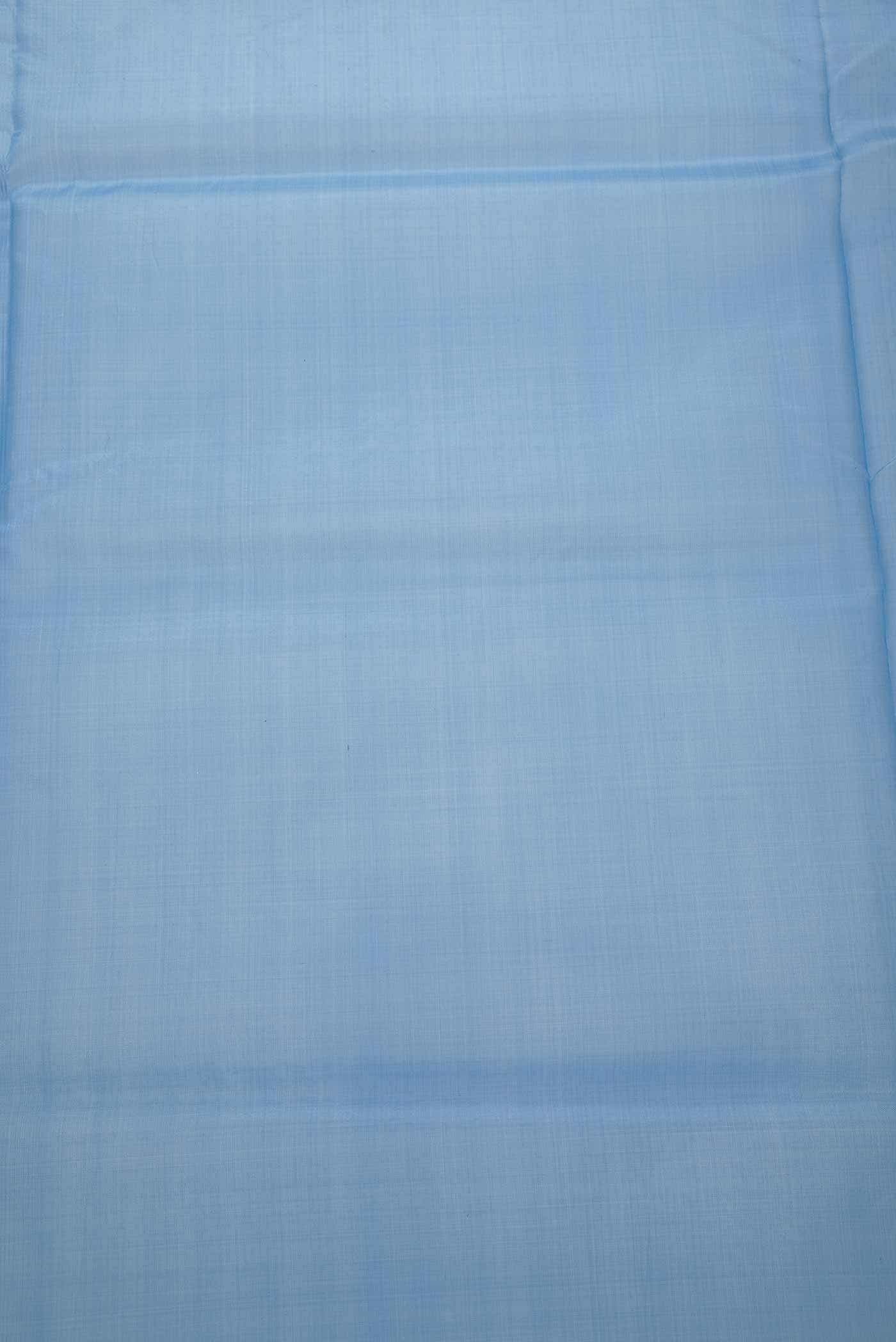 Blue Organza Silk Dress Material - Image 2