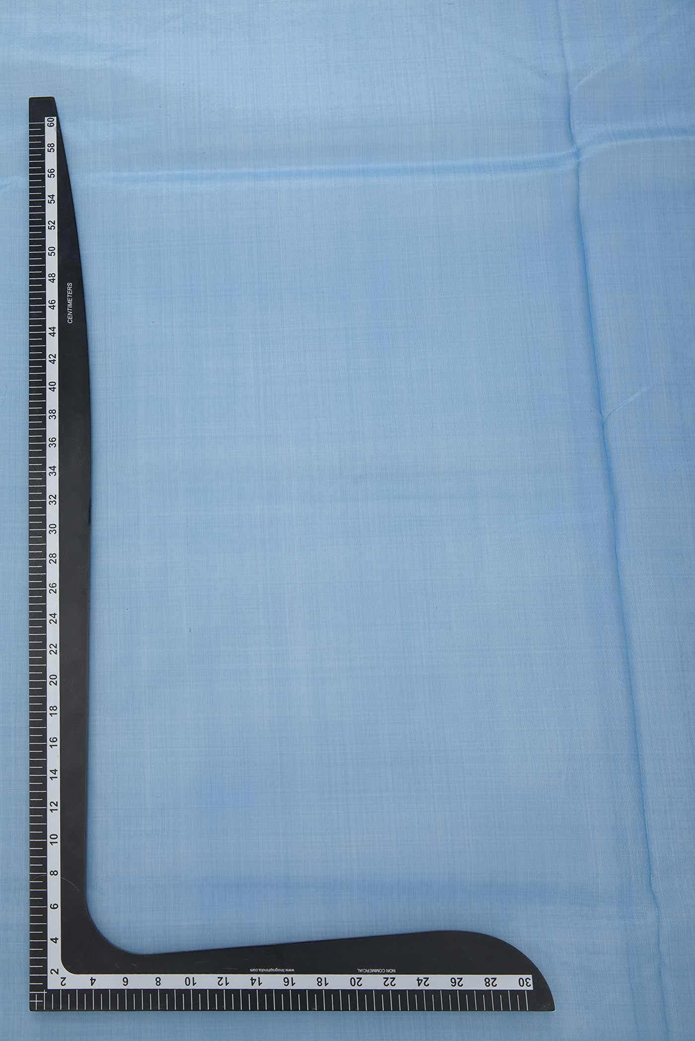 Blue Organza Silk Dress Material - Image 5