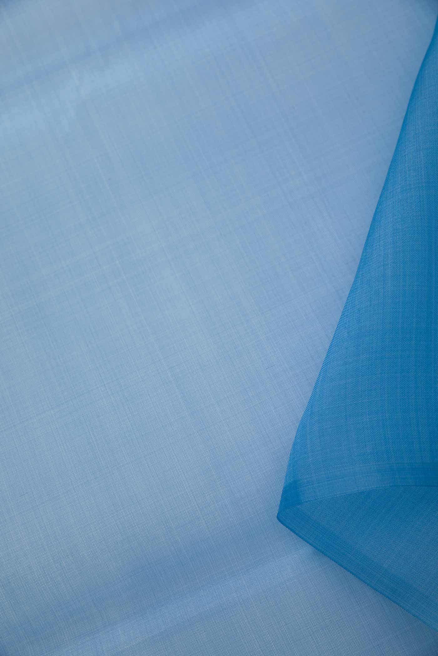 Blue Organza Silk Dress Material - Image 6