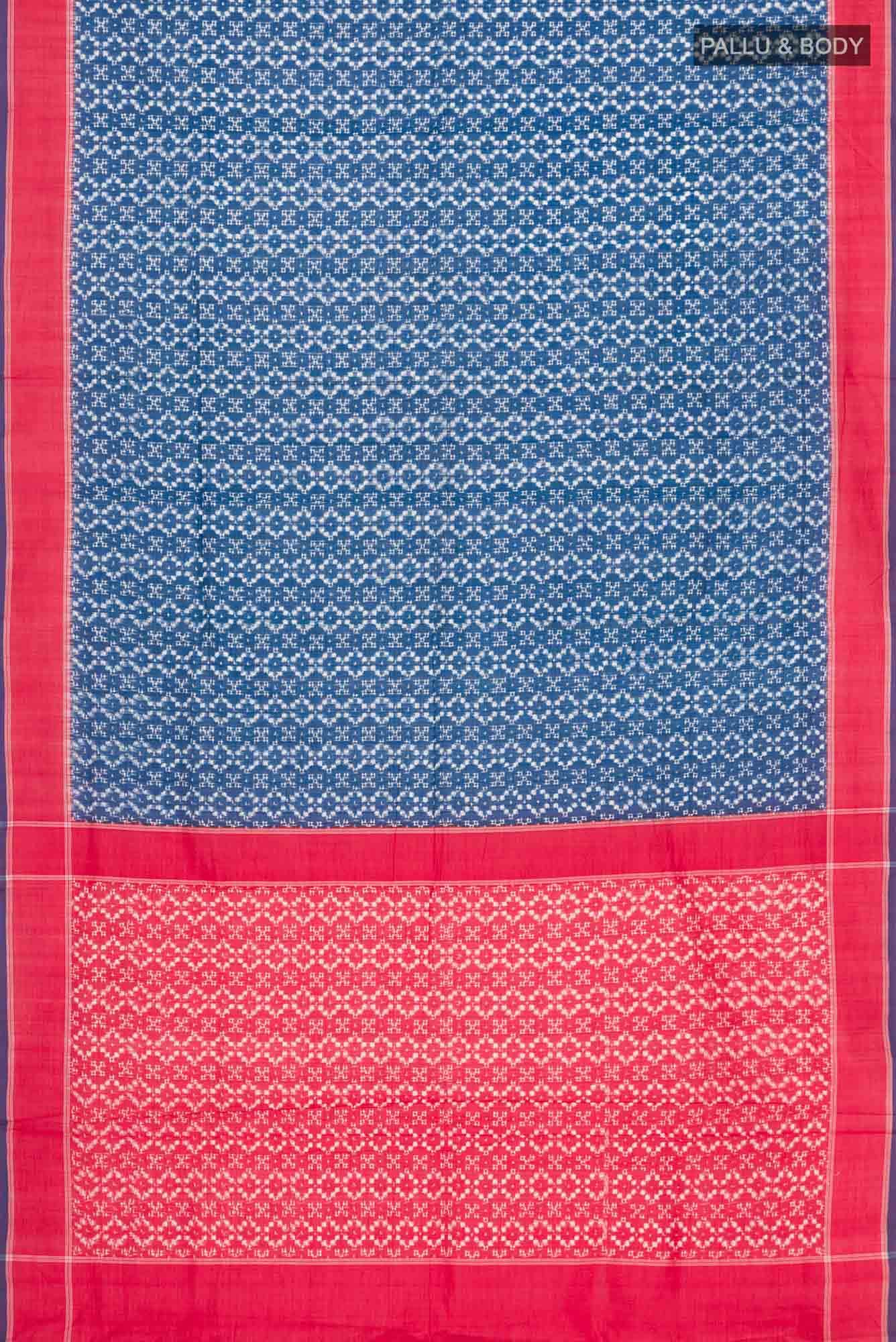 Blue Orissa Cotton Saree - Image 4