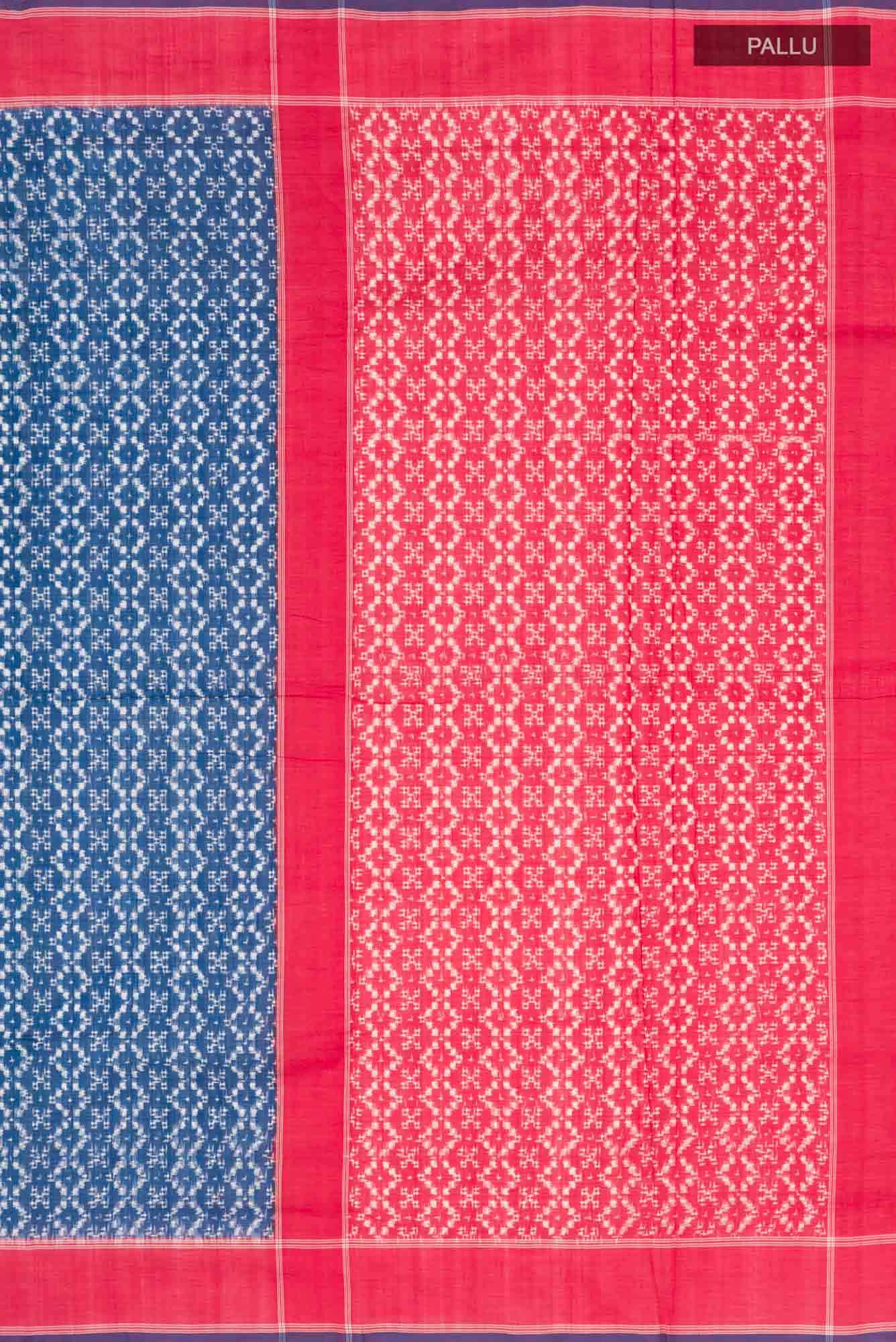 Blue Orissa Cotton Saree - Image 5