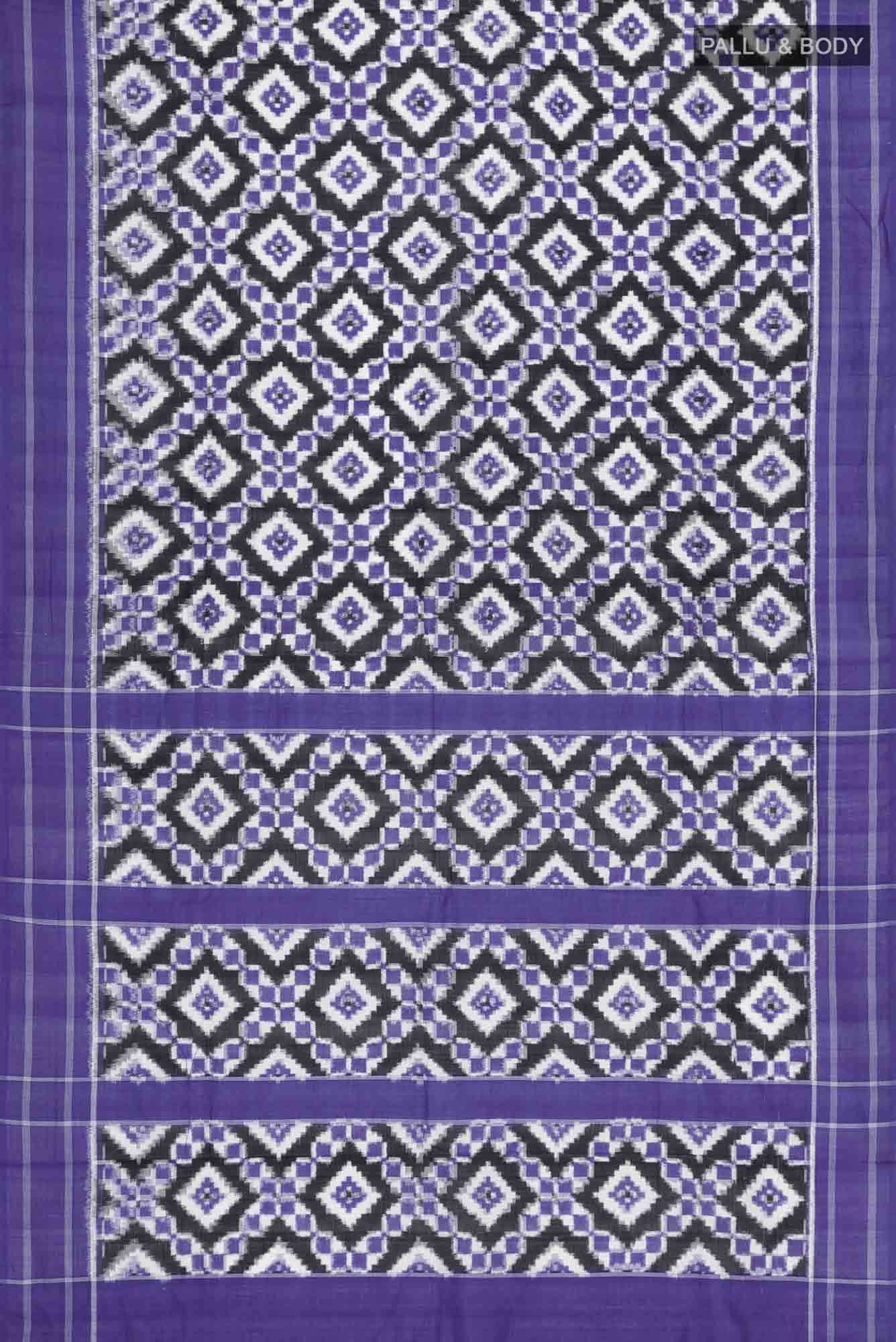Blue Pochampally Cotton Saree - Image 3