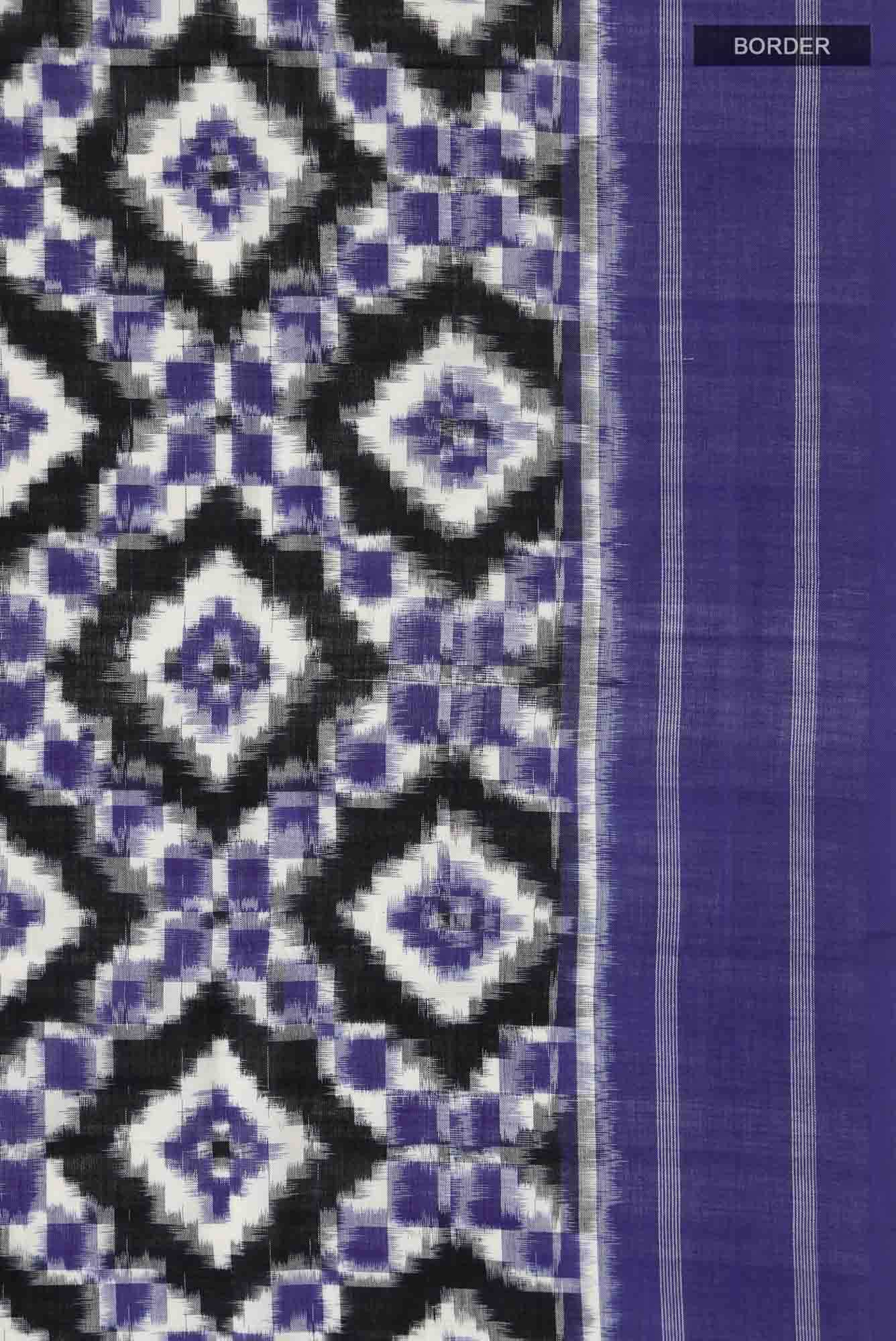 Blue Pochampally Cotton Saree - Image 4