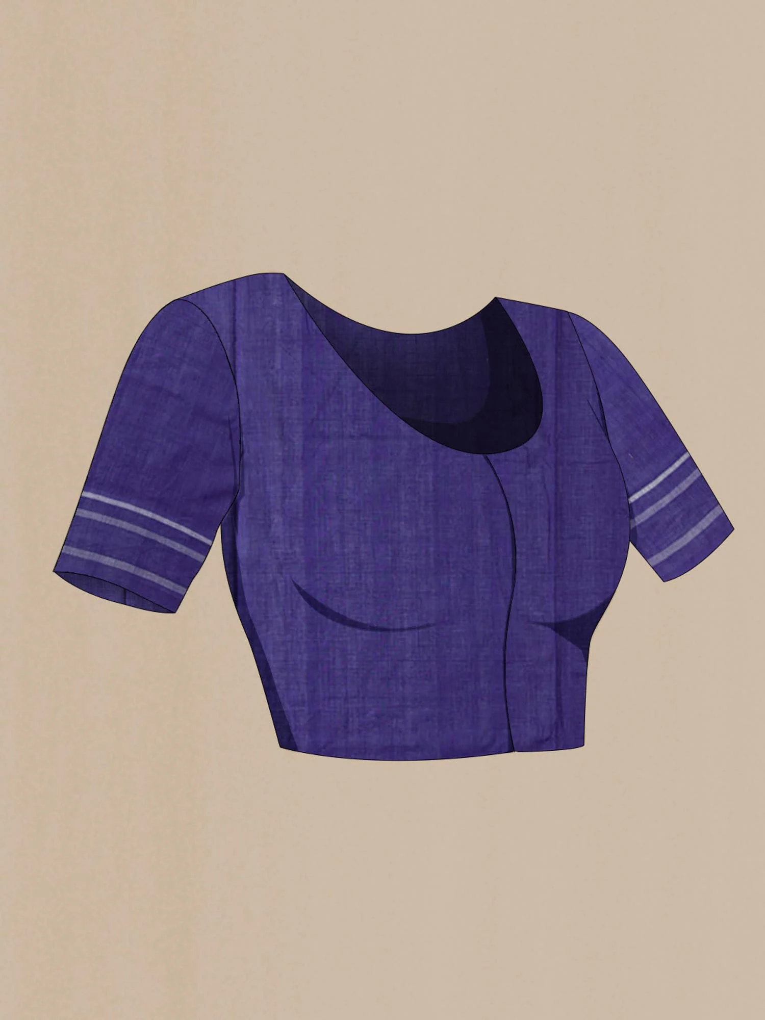 Blue Pochampally Cotton Saree - Image 5