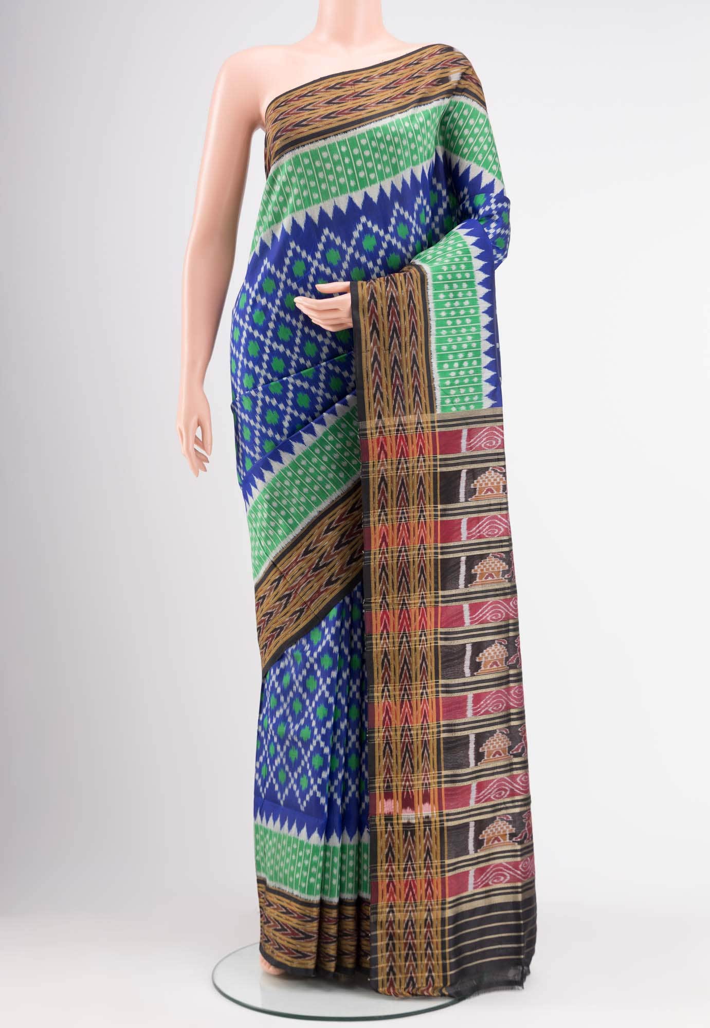Blue Orissa Silk Saree - Image 6