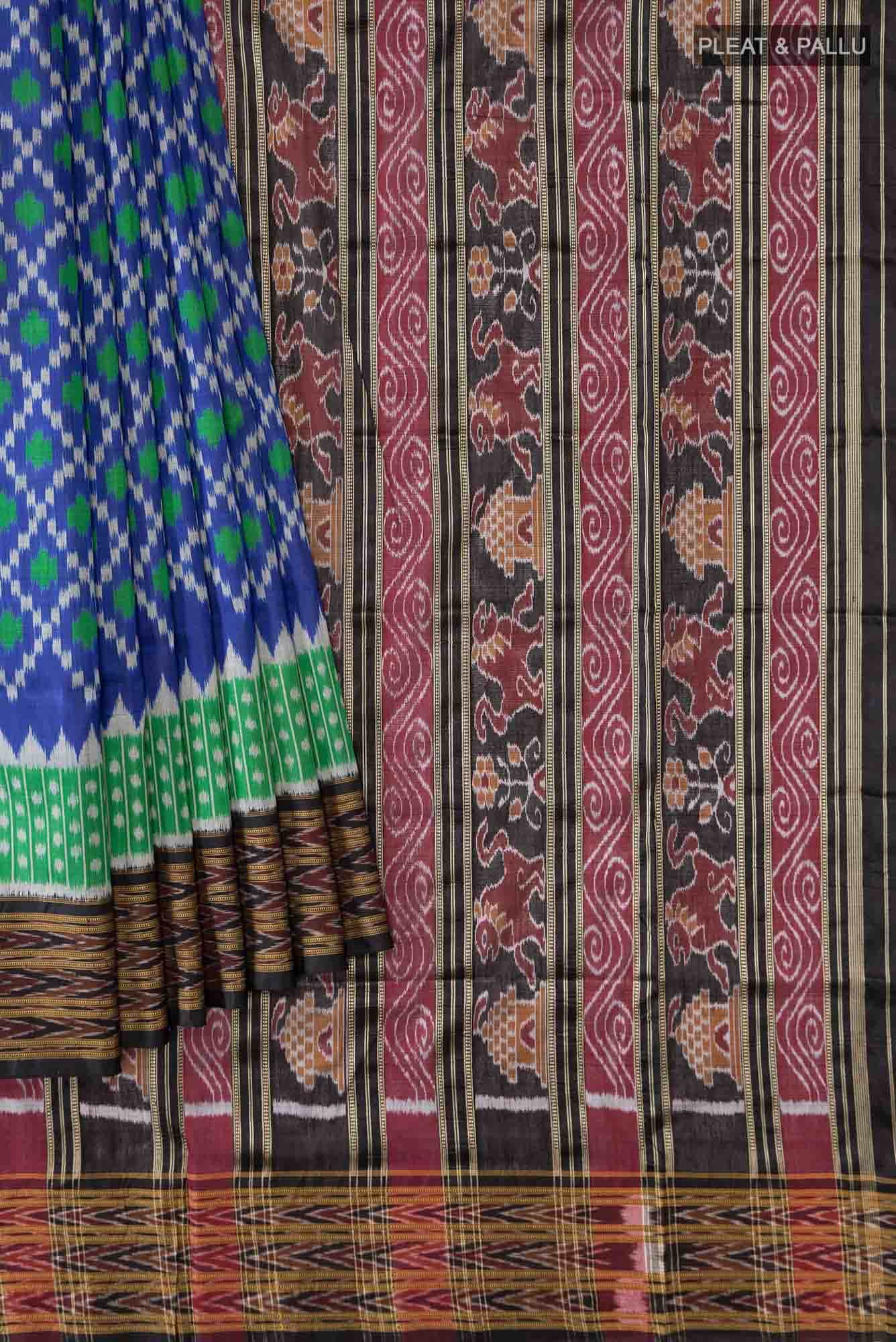 Blue Orissa Silk Saree - Image 7