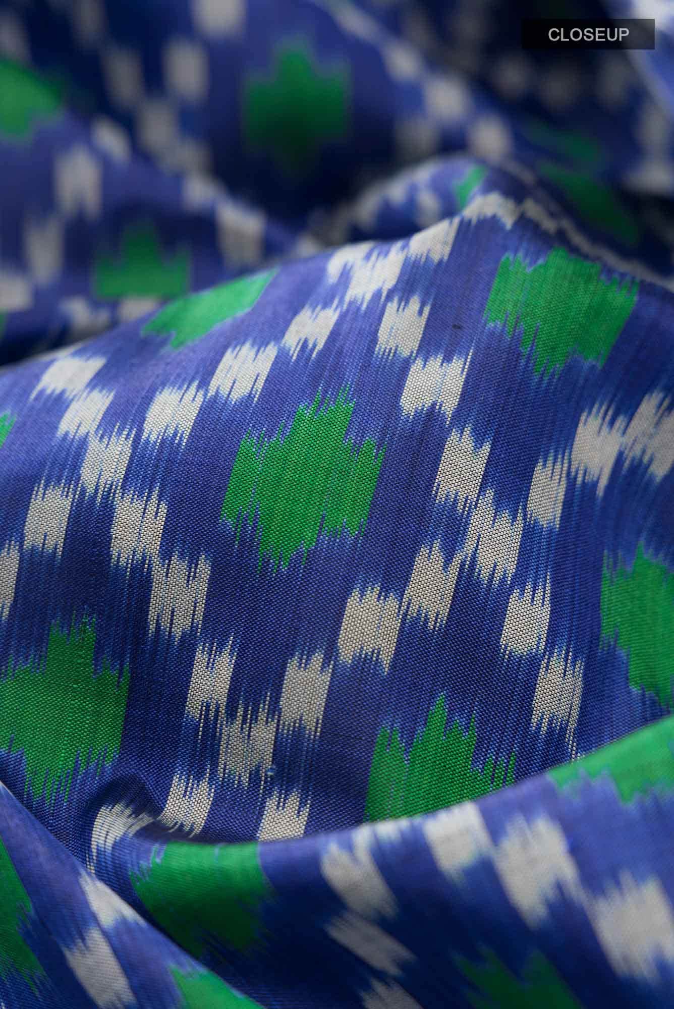 Blue Orissa Silk Saree - Image 8
